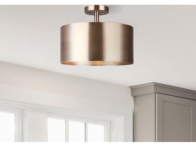 Canarm Lola 3 -light Gold Drum Semi Flush Mount
