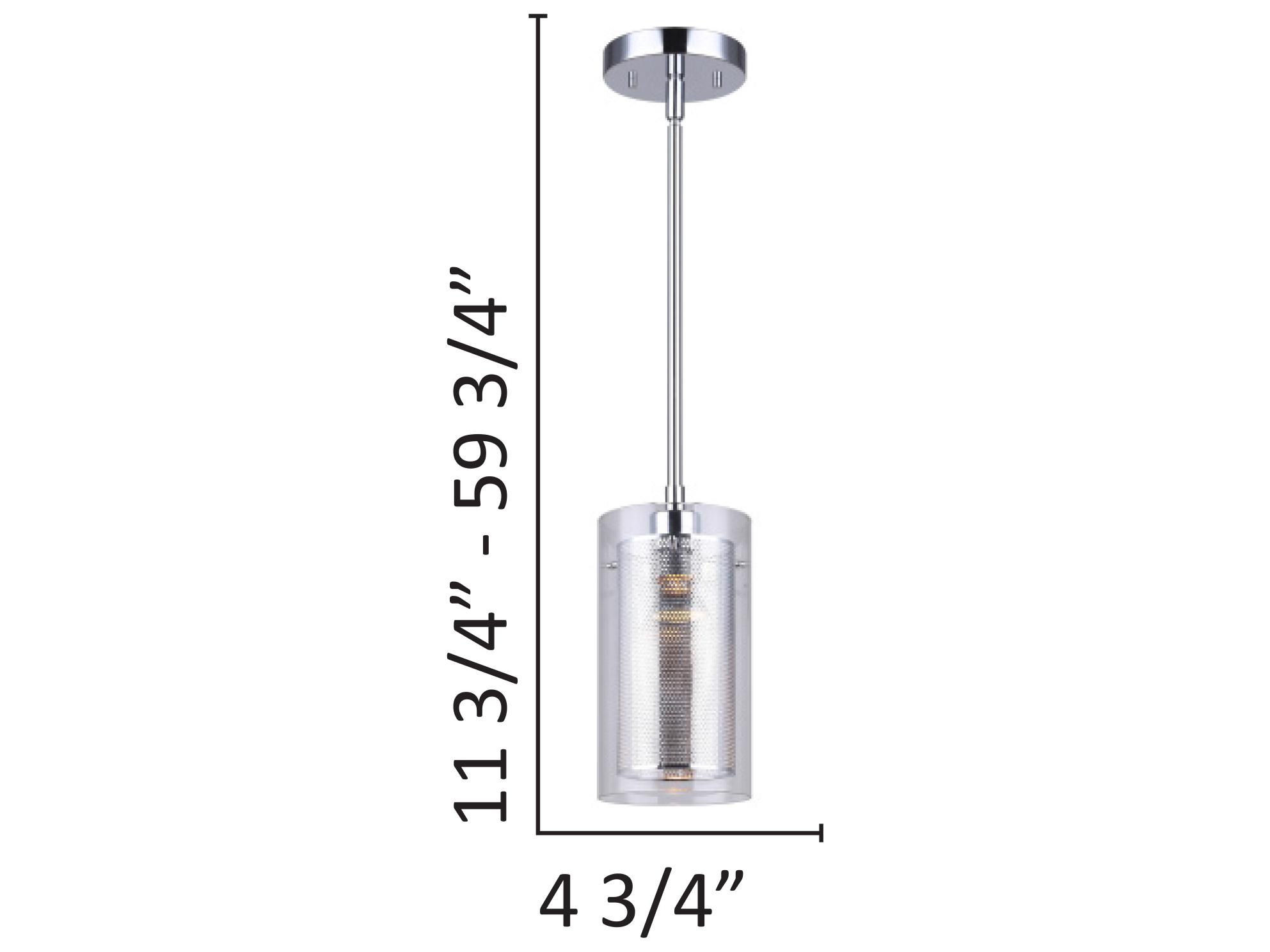 Canarm Rohe 1 -light Chrome Cylinder Mini Pendant