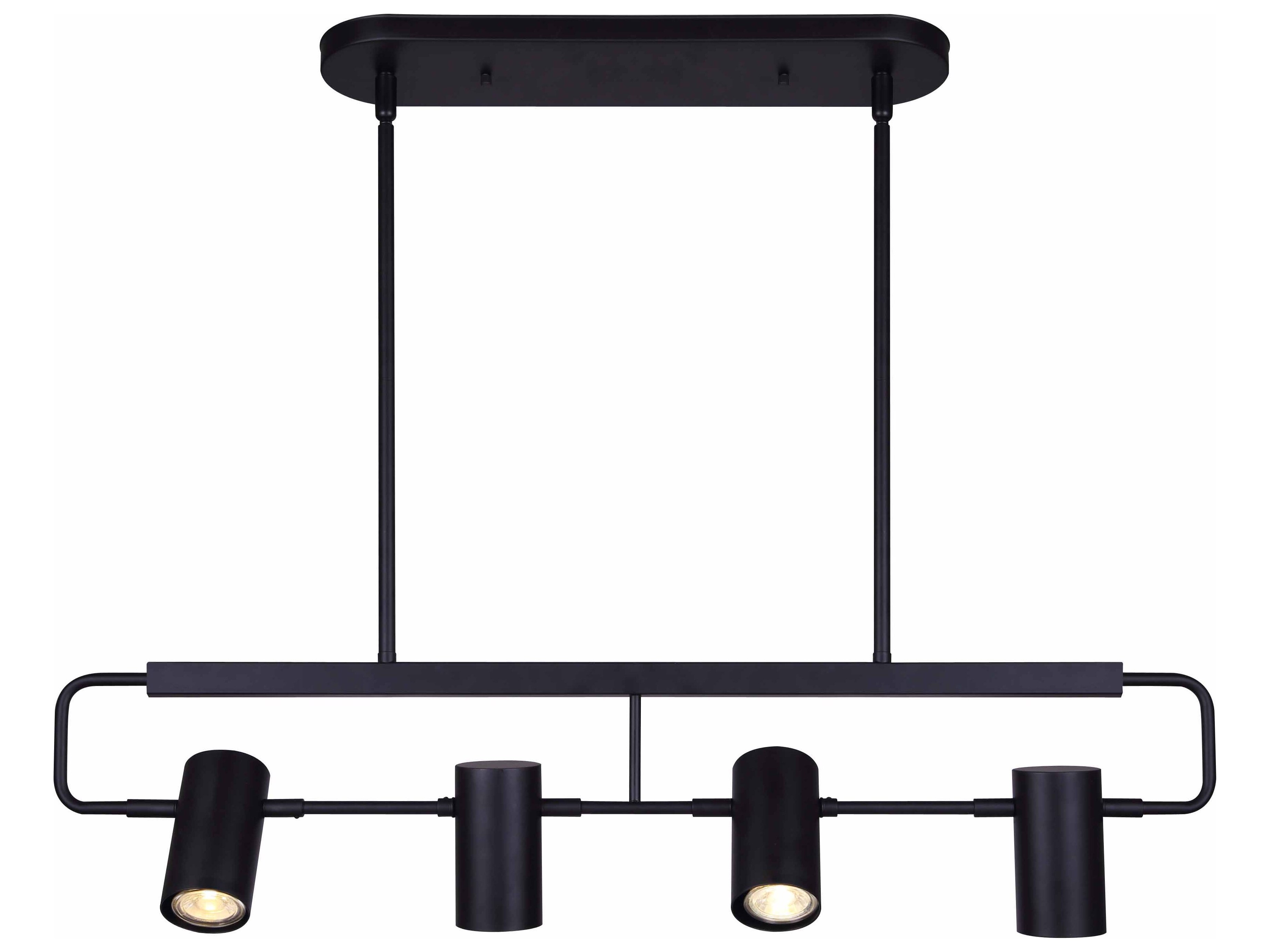 Canarm Leal 4 -light Black Cylinder Linear Track & Rail Light