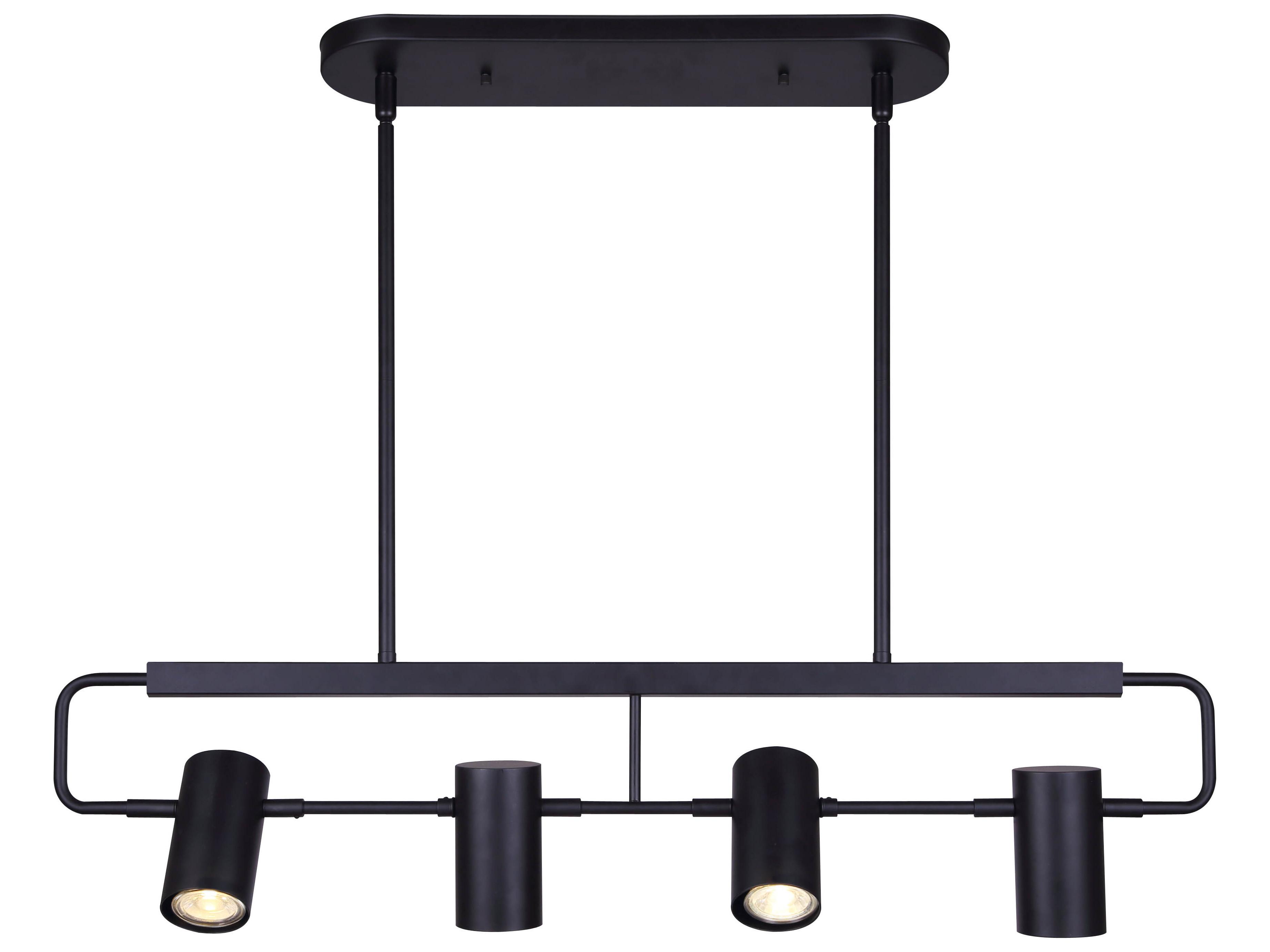 Canarm Leal 4 -light Black Cylinder Linear Track & Rail Light