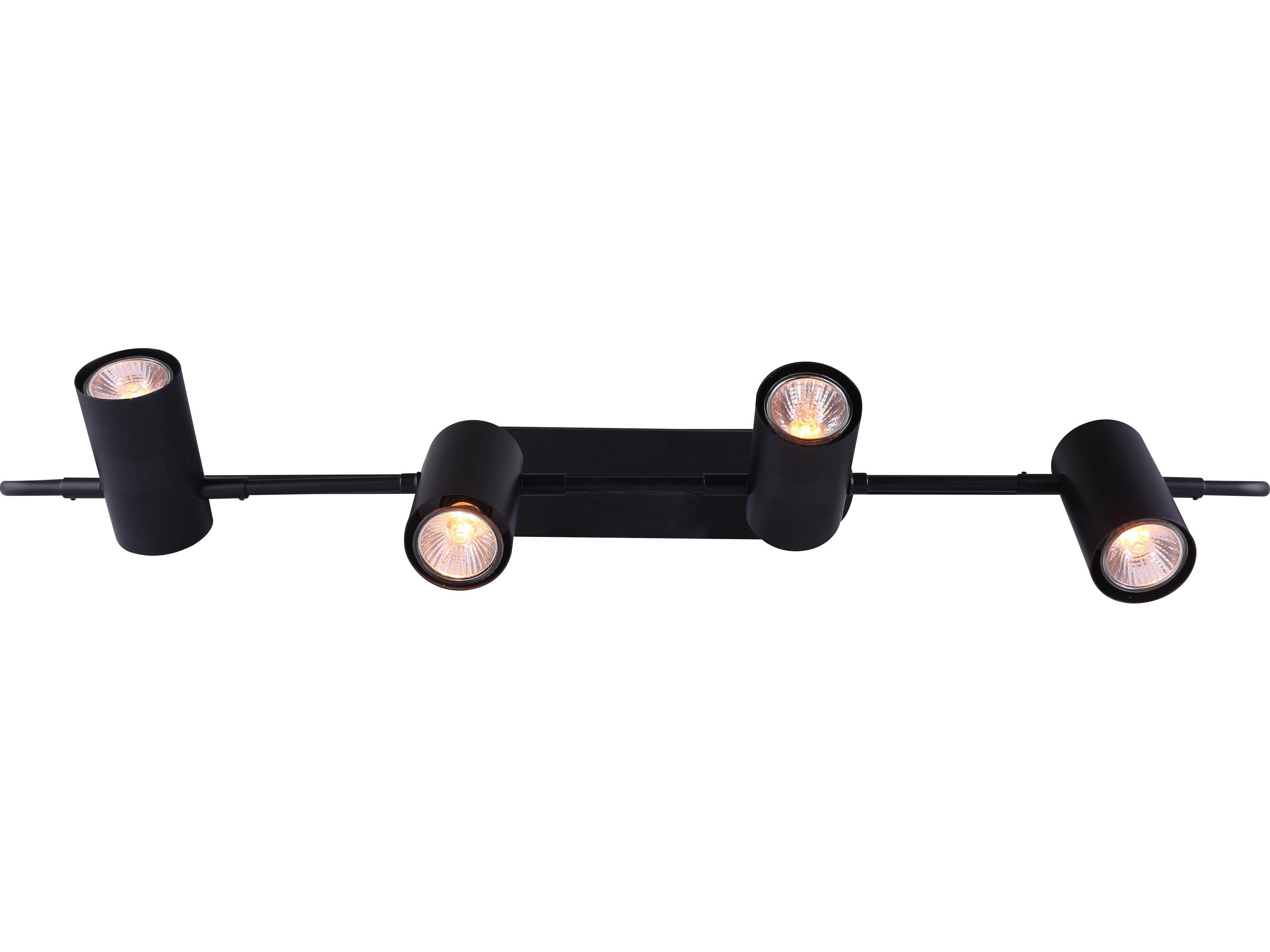 Canarm Leal 4 -light Black Cylinder Linear Track & Rail Light