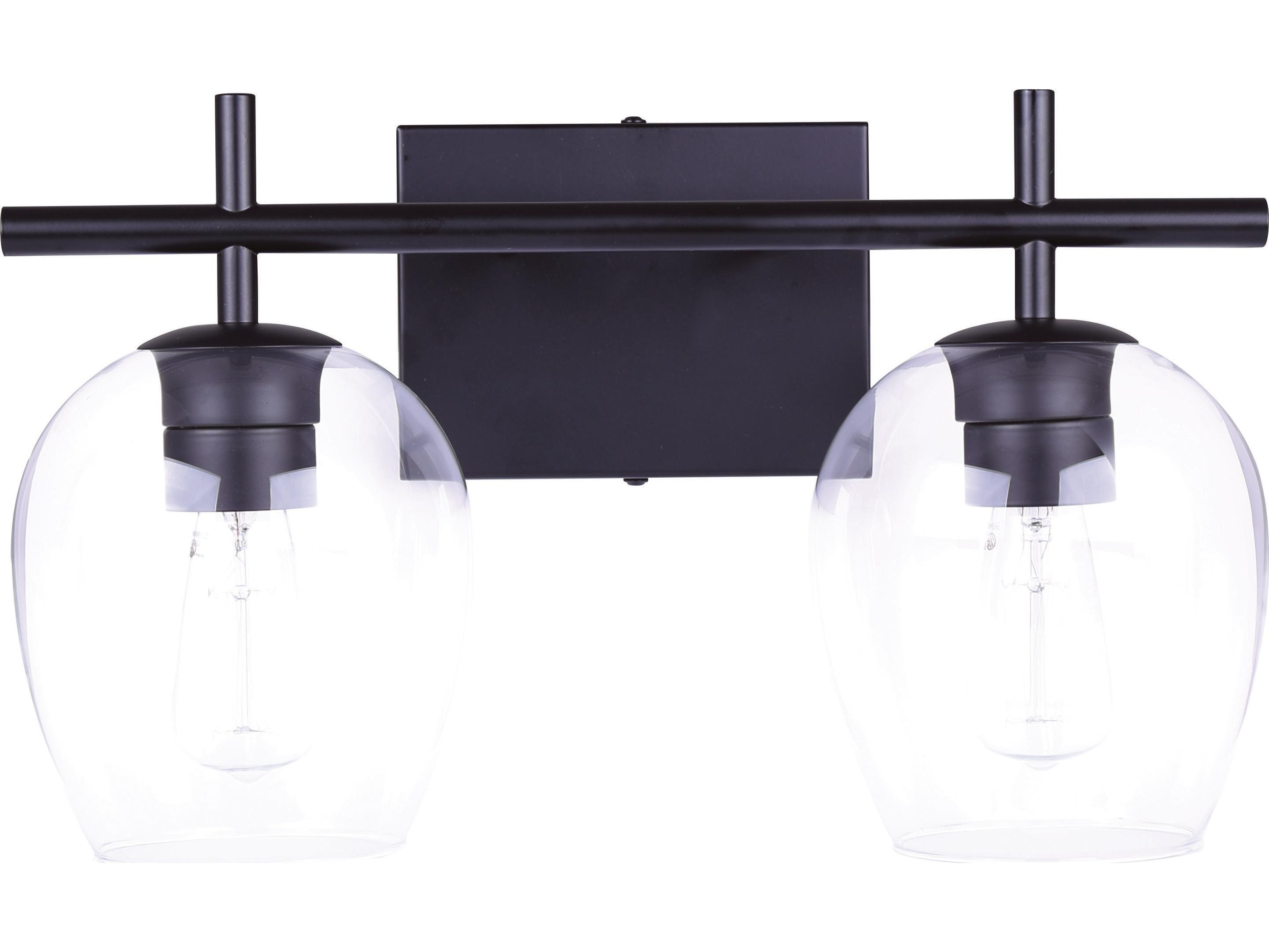 Canarm Cain 2 -light Black Vanity Light