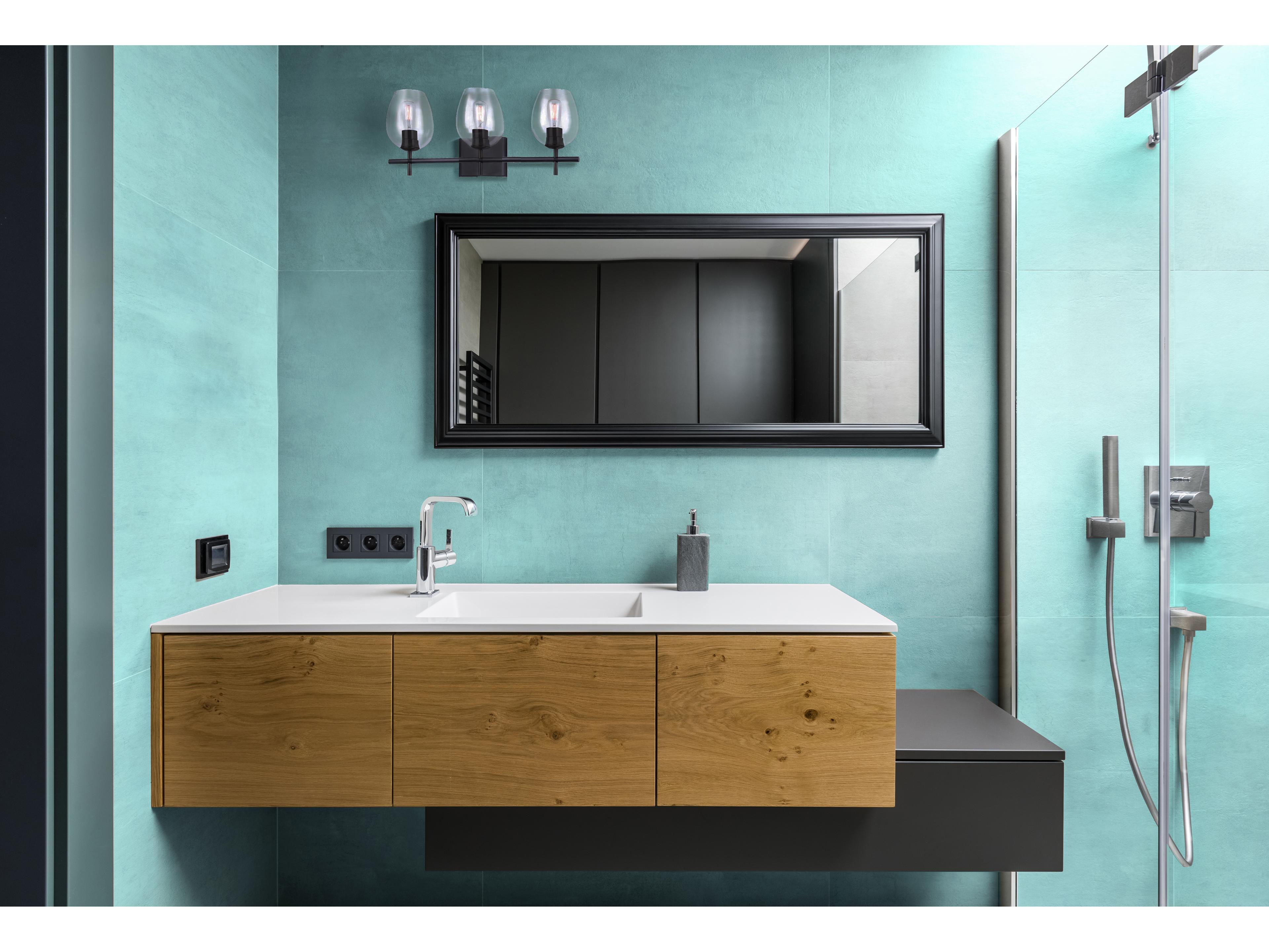 Canarm Cain 3 -light Black Vanity Light