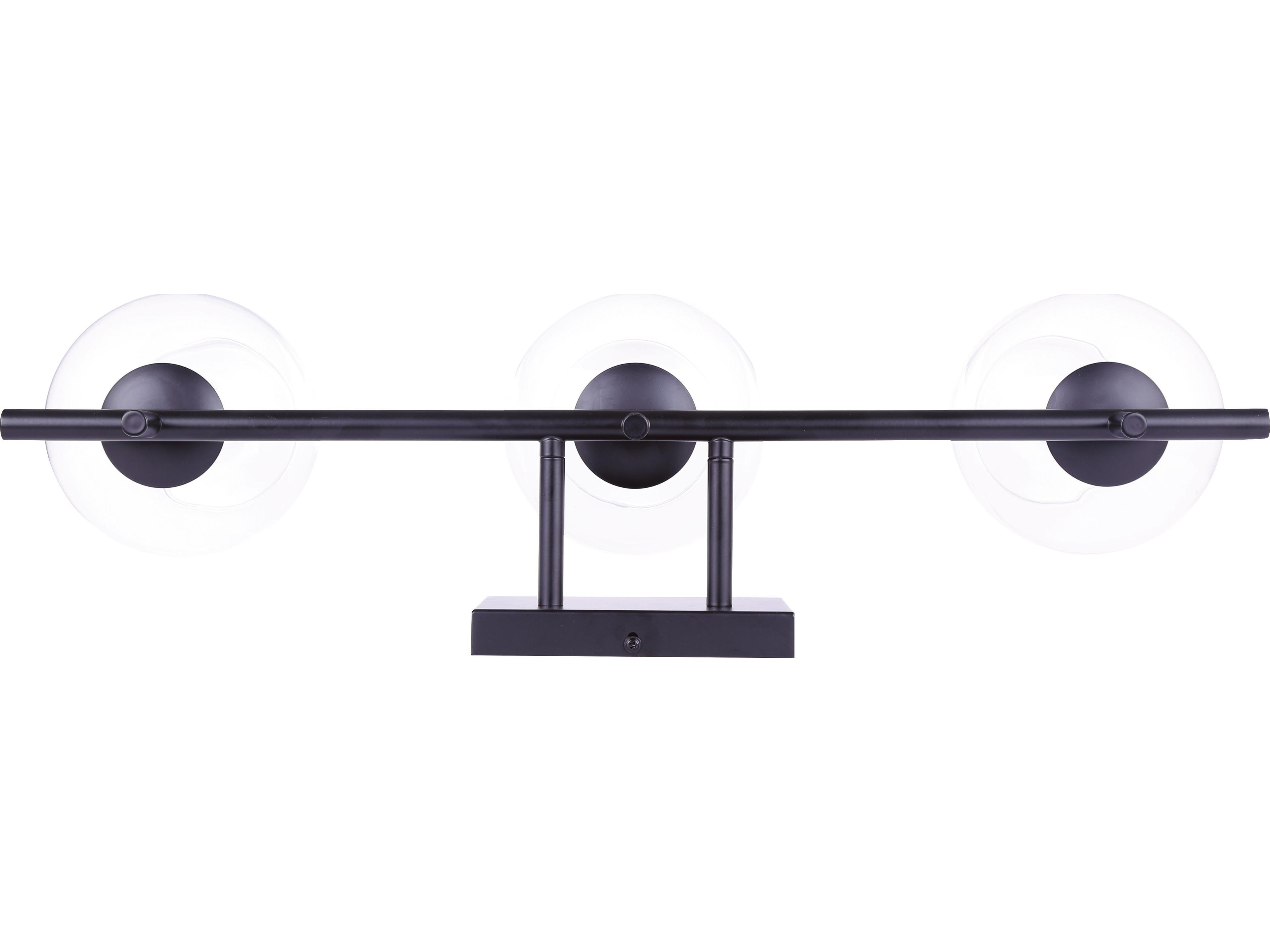 Canarm Cain 3 -light Black Vanity Light