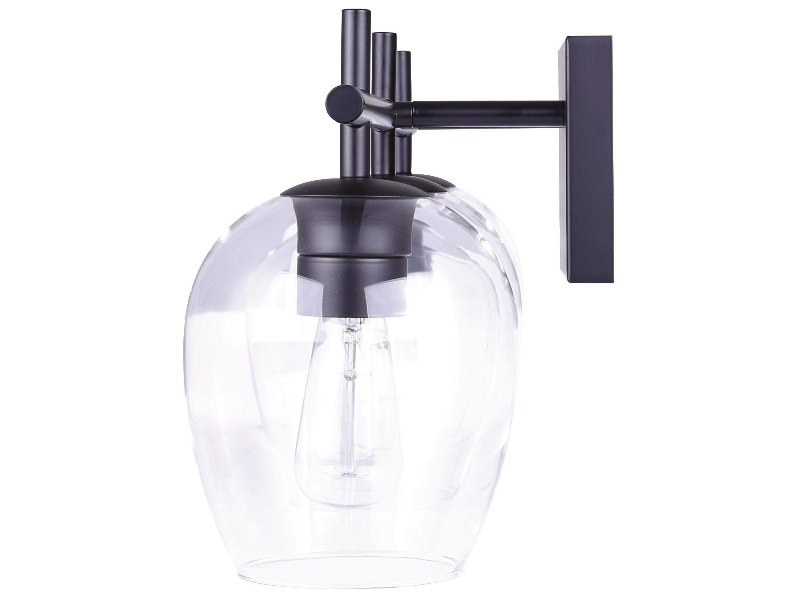 Canarm Cain 3 -light Black Vanity Light