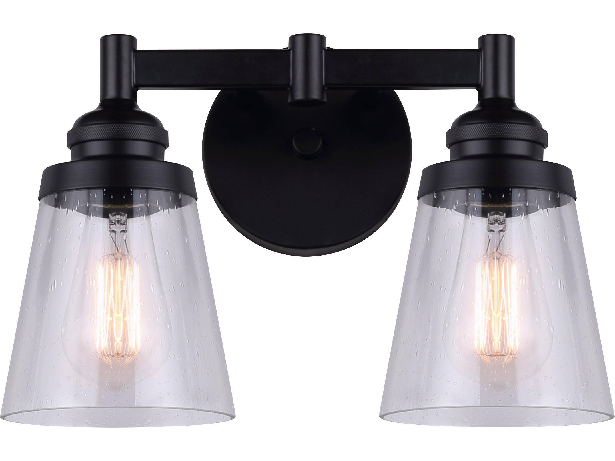 Canarm Declan 2 -light Black Vanity Light