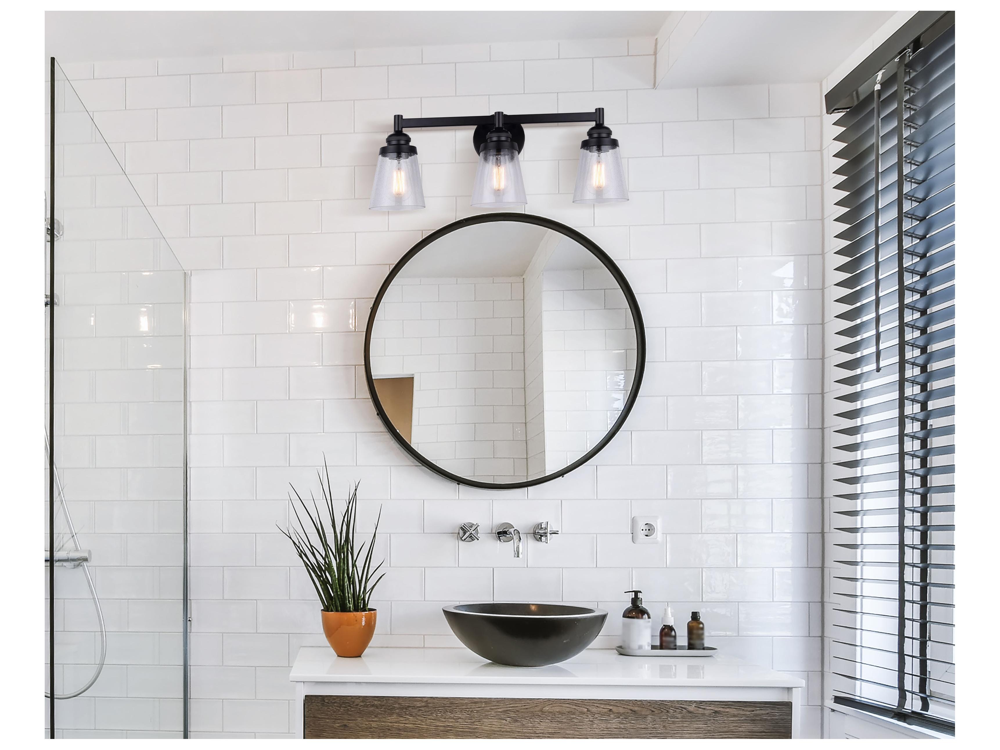 Canarm Declan 3 -light Black Vanity Light