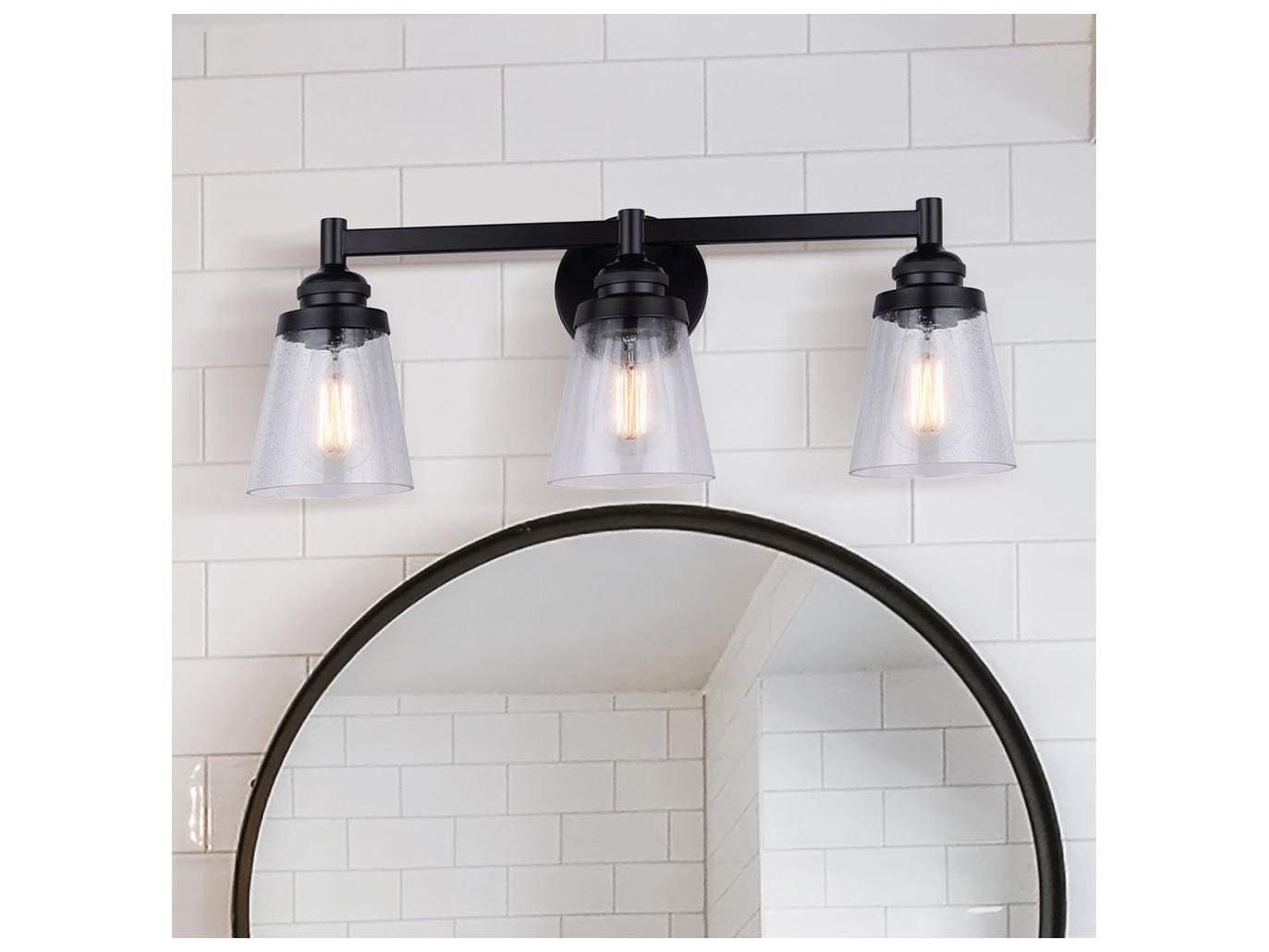Canarm Declan 3 -light Black Vanity Light