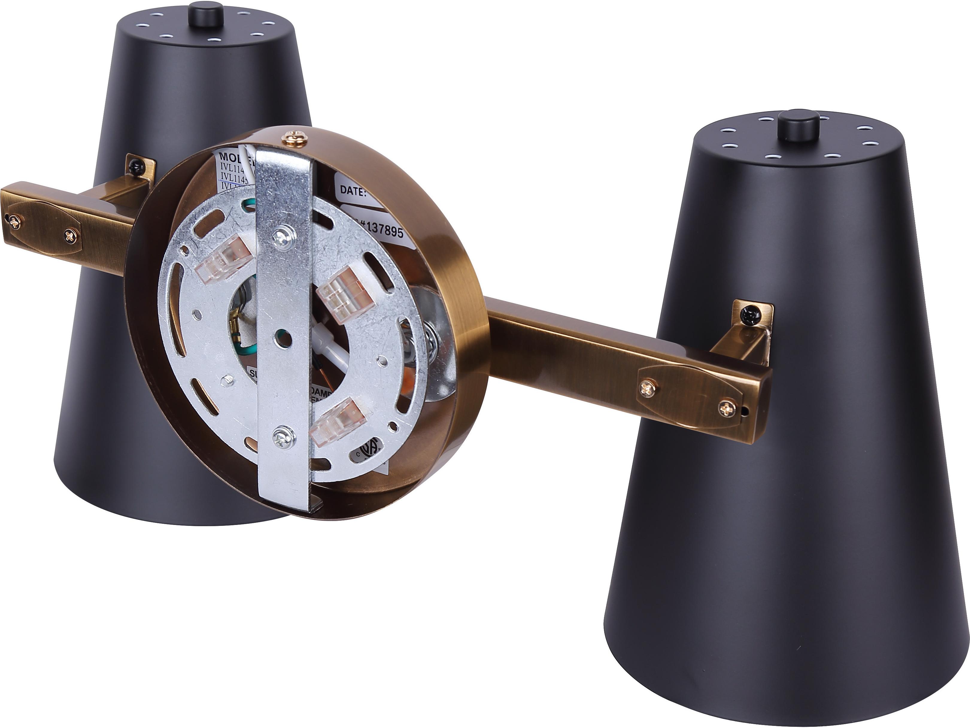 Canarm Harken 2 -light Black Vanity Light