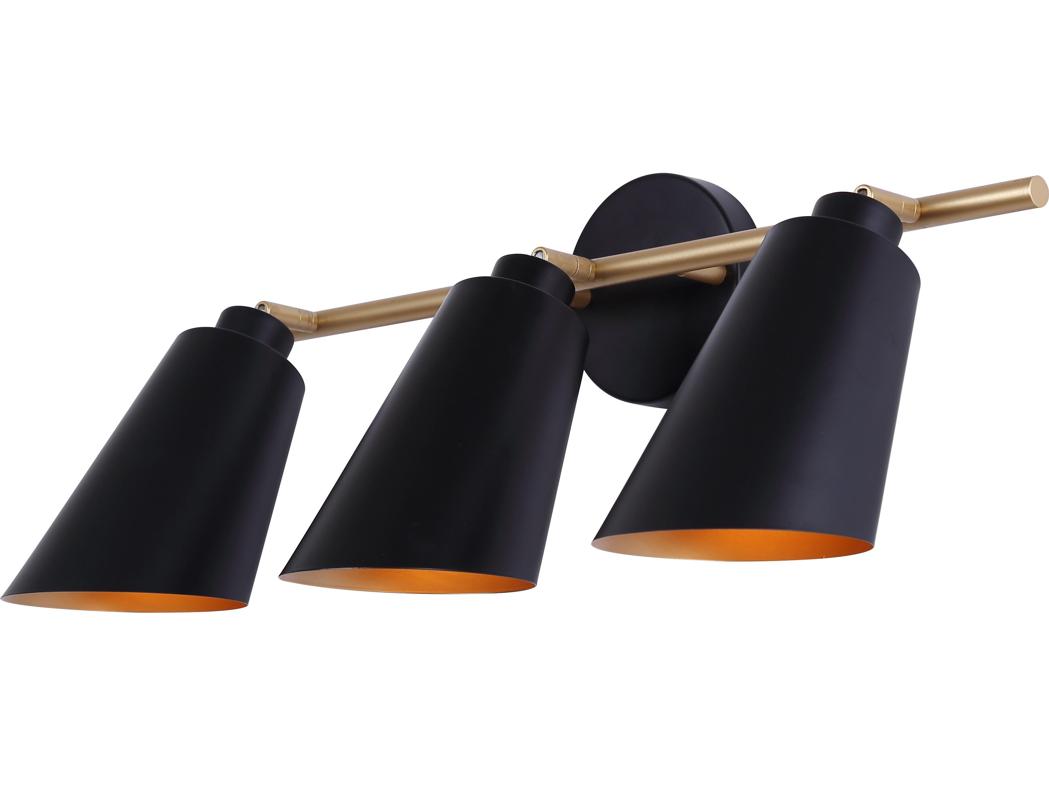 Canarm Rame 3 -light Black Vanity Light