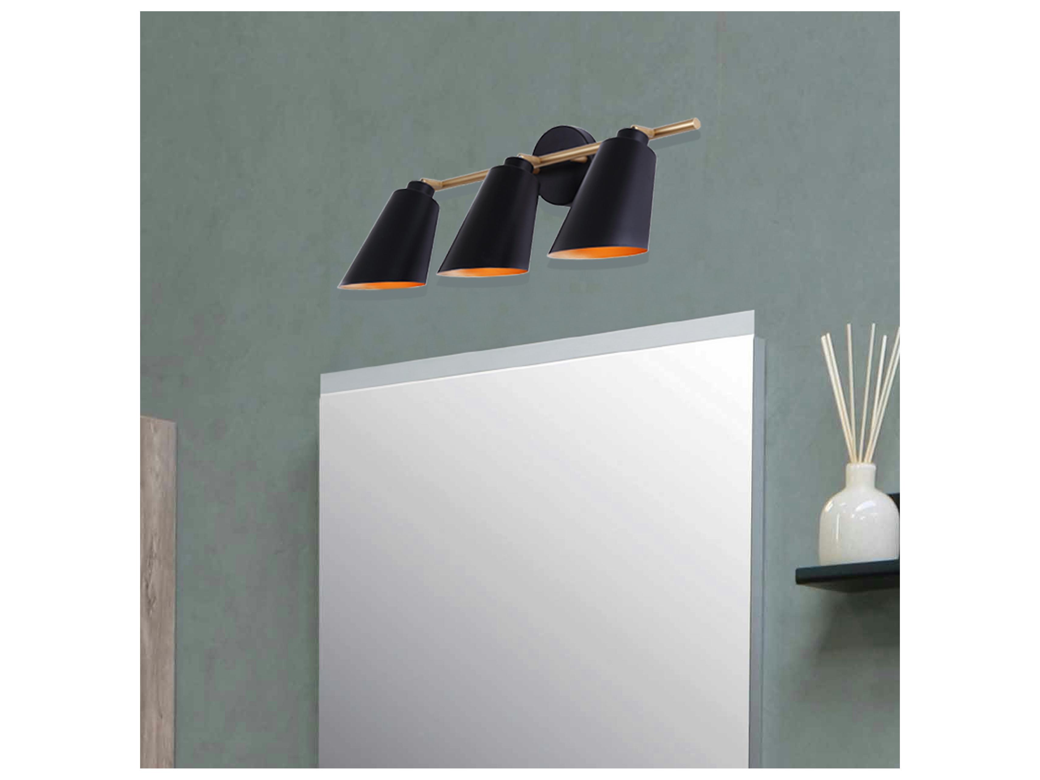 Canarm Rame 3 -light Black Vanity Light