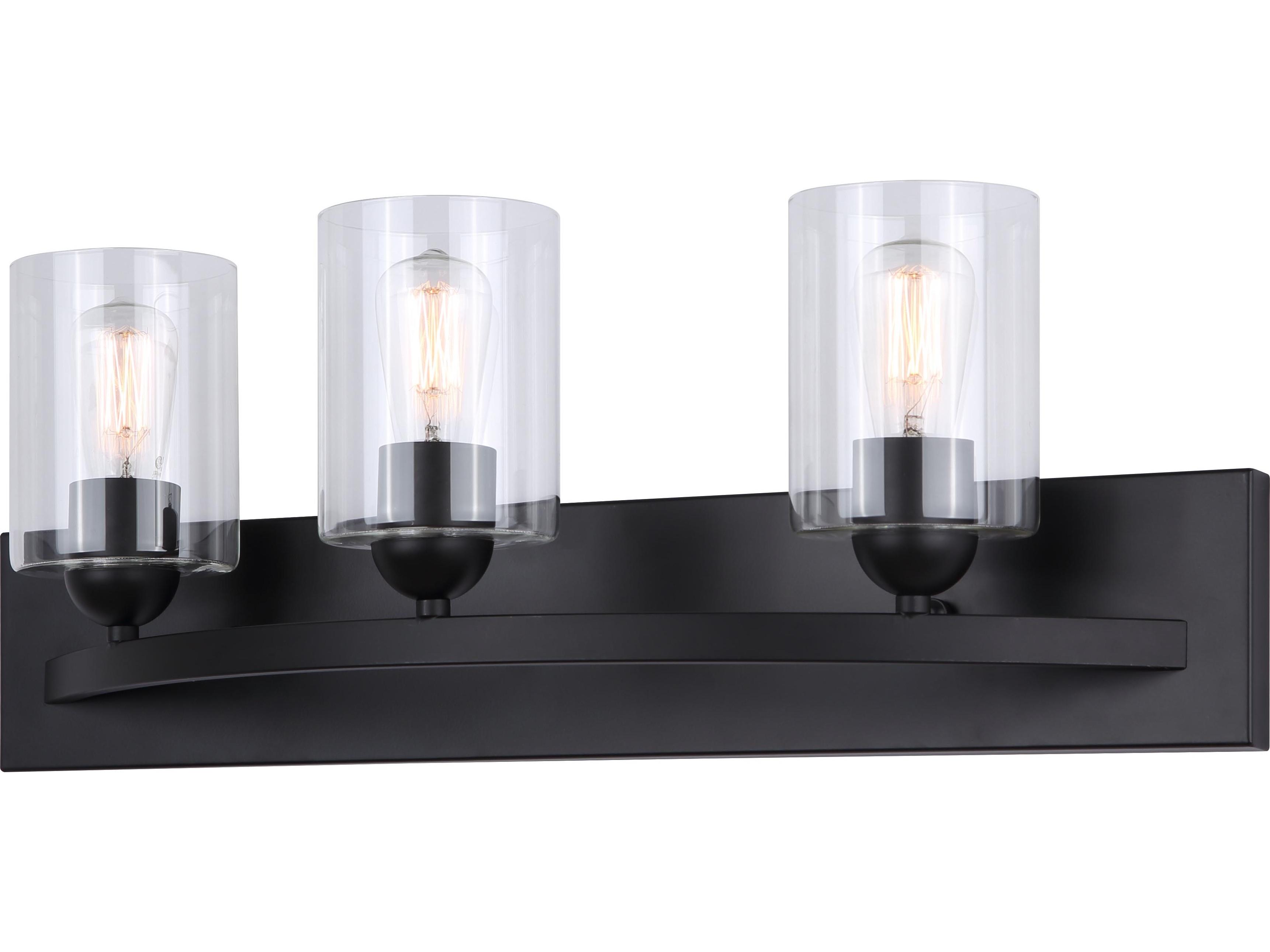 Canarm Hampton 3 -light Black Vanity Light