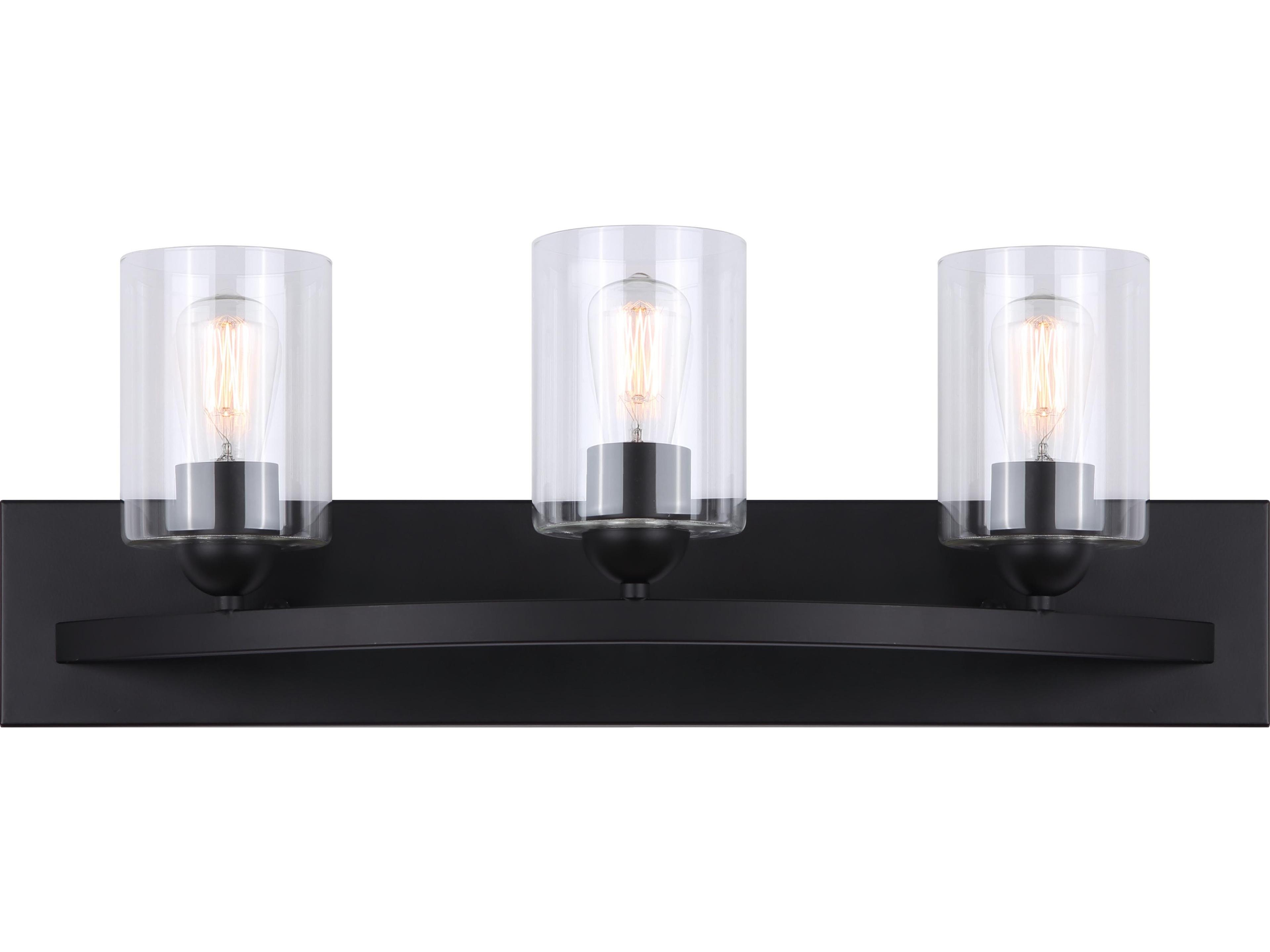 Canarm Hampton 3 -light Black Vanity Light