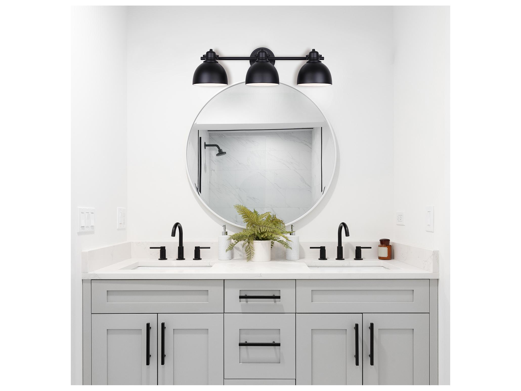 Canarm Polo 3 -light Black Vanity Light