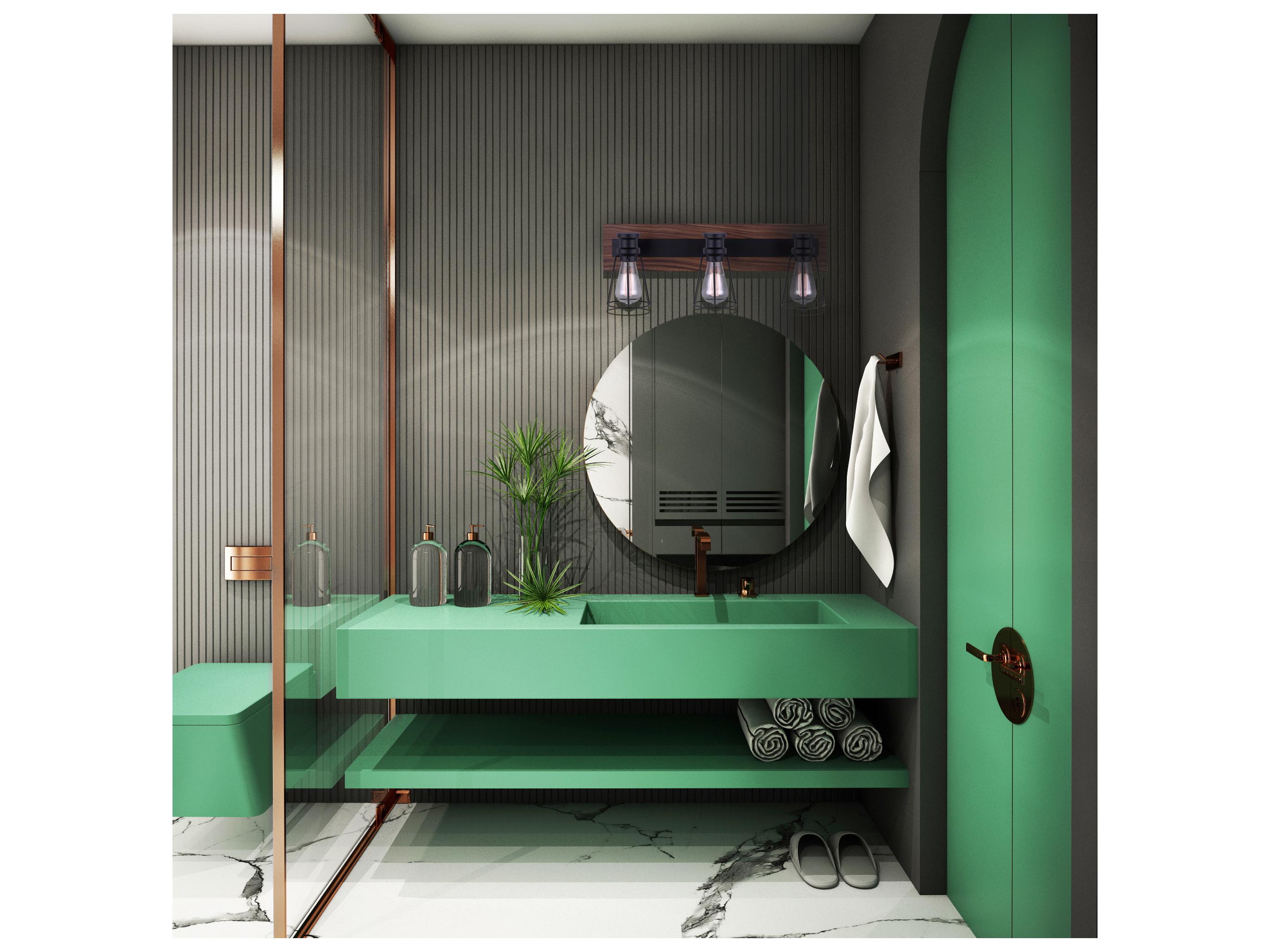 Canarm Blake 3 -light Black Vanity Light