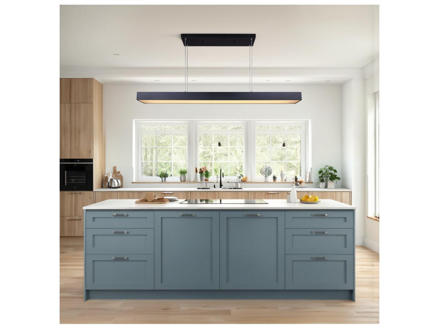 Canarm Jaco Black LED Linear Island Pendant