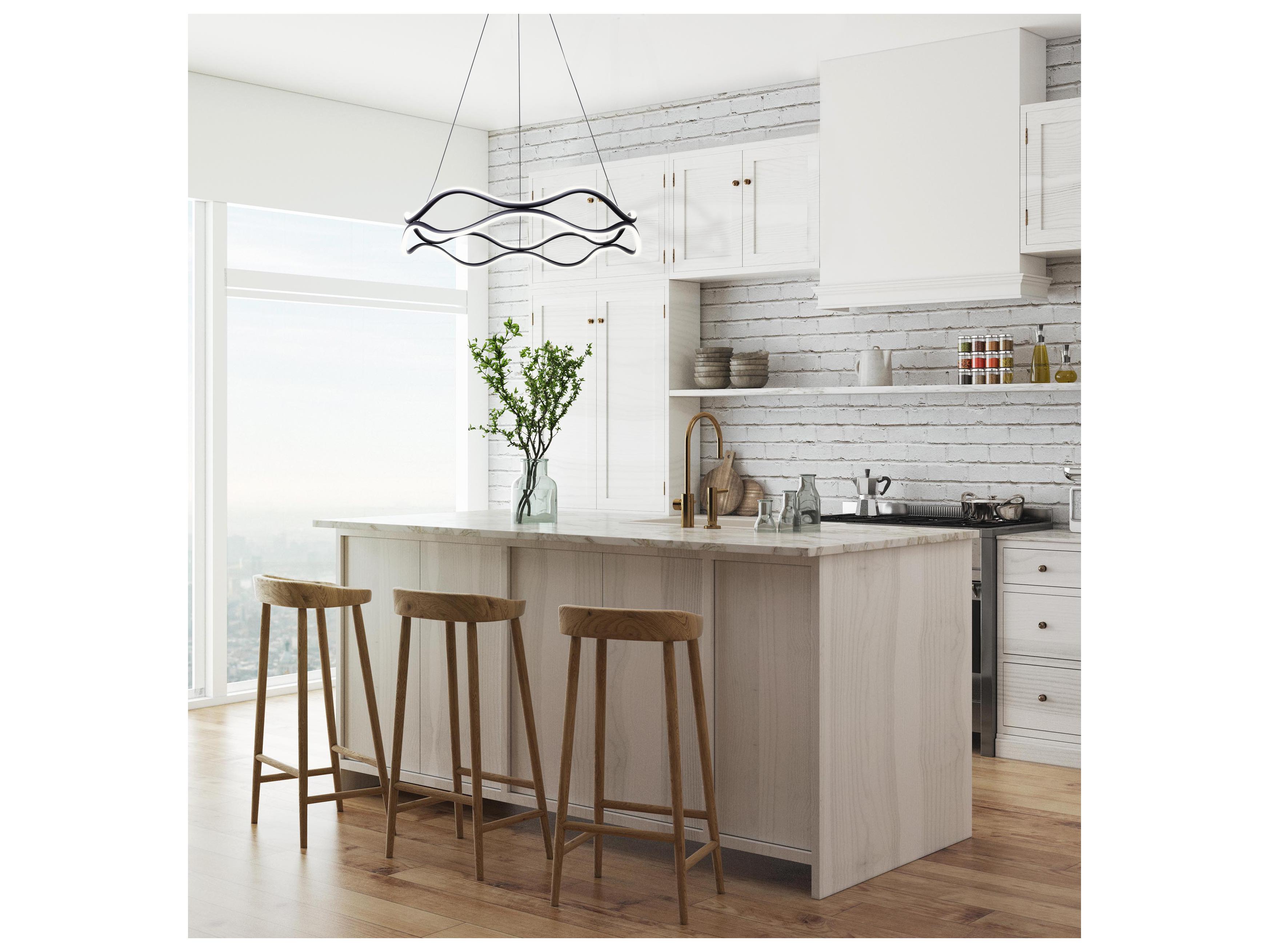 Canarm Castra 3 -light Black LED Round Pendant