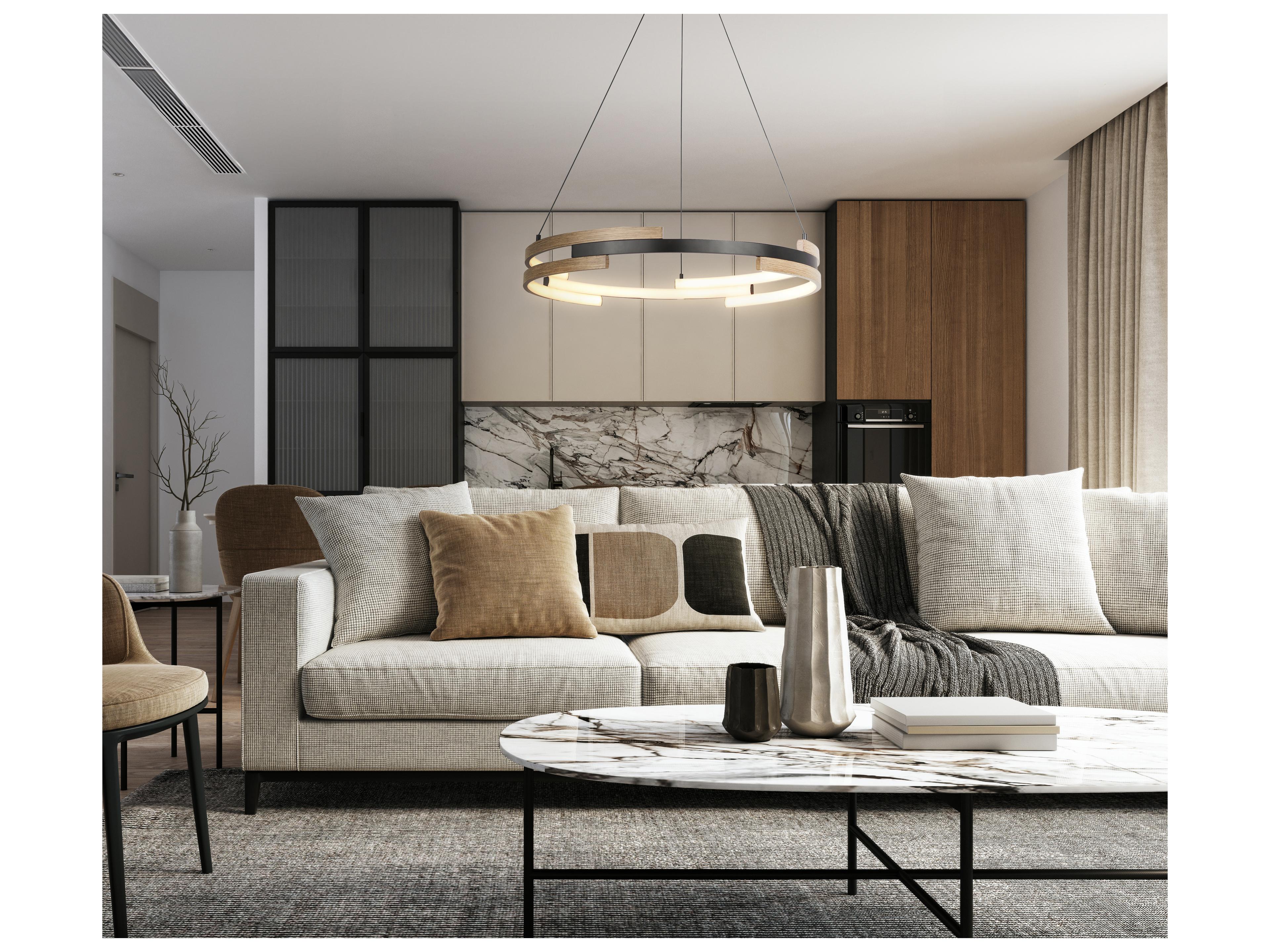 Canarm Azria 6 -light Black LED Round Pendant