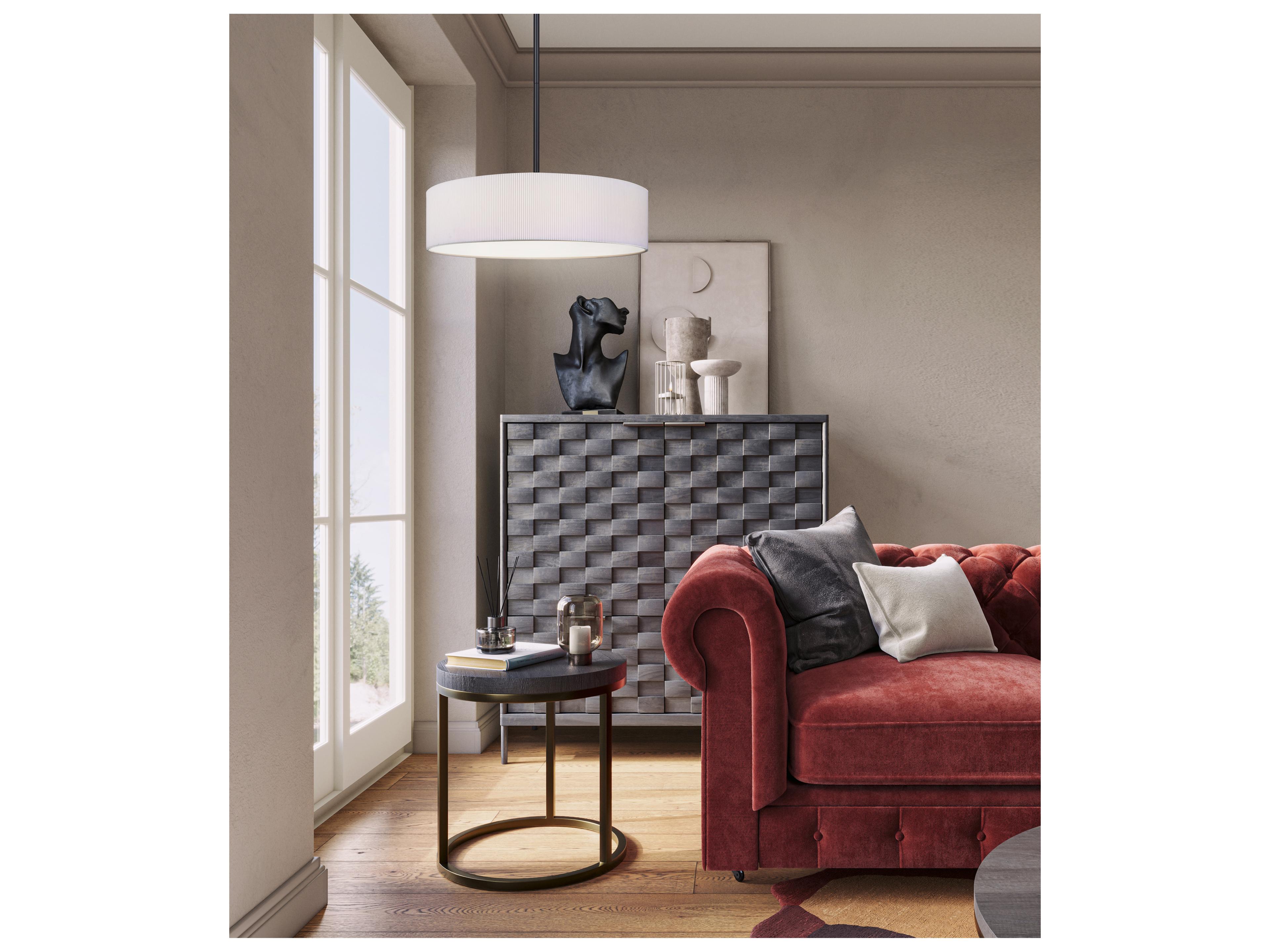 Canarm Carmynn 1 -light Black LED Drum Pendant