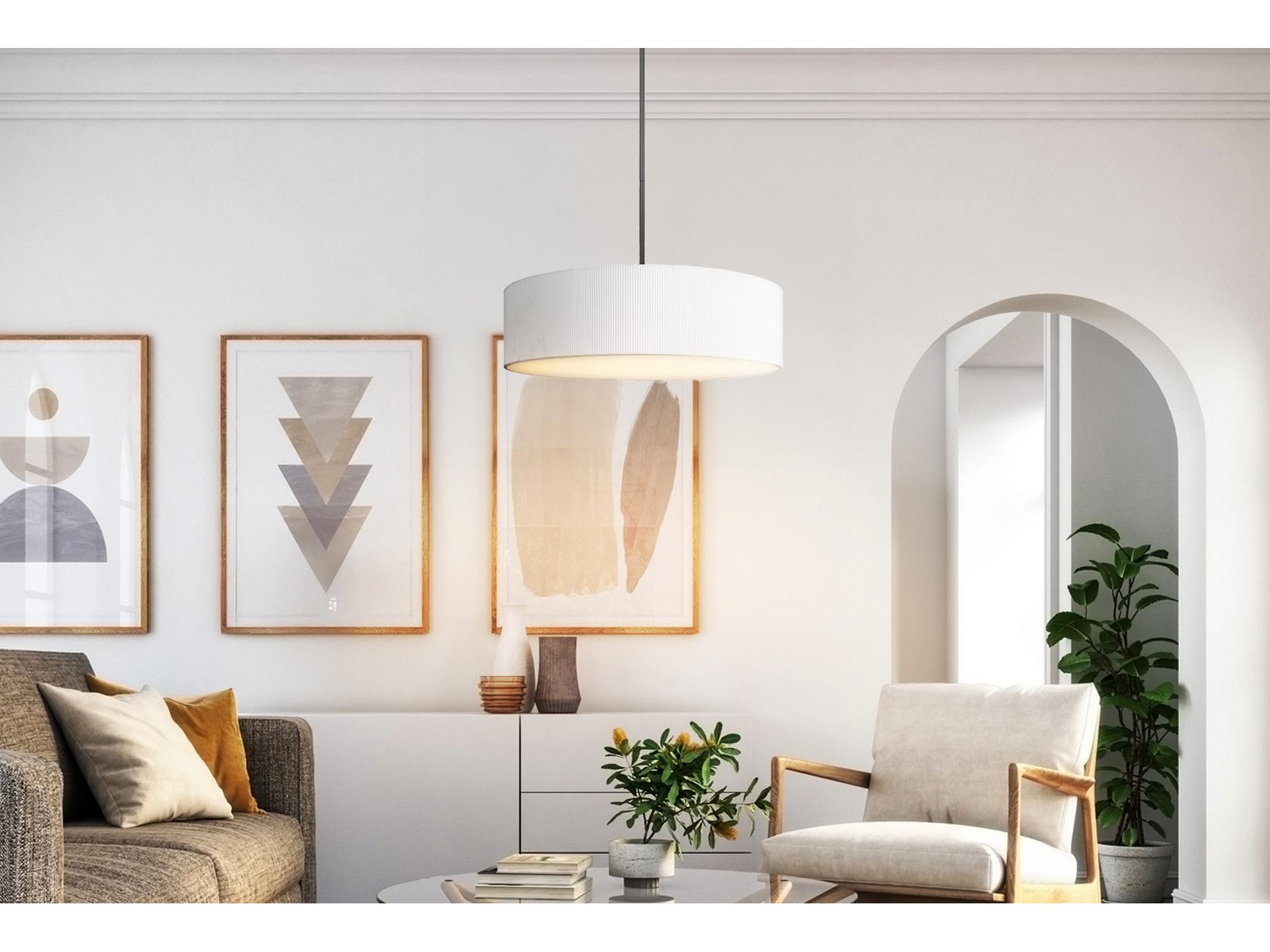 Canarm Carmynn 1 -light Black LED Drum Pendant