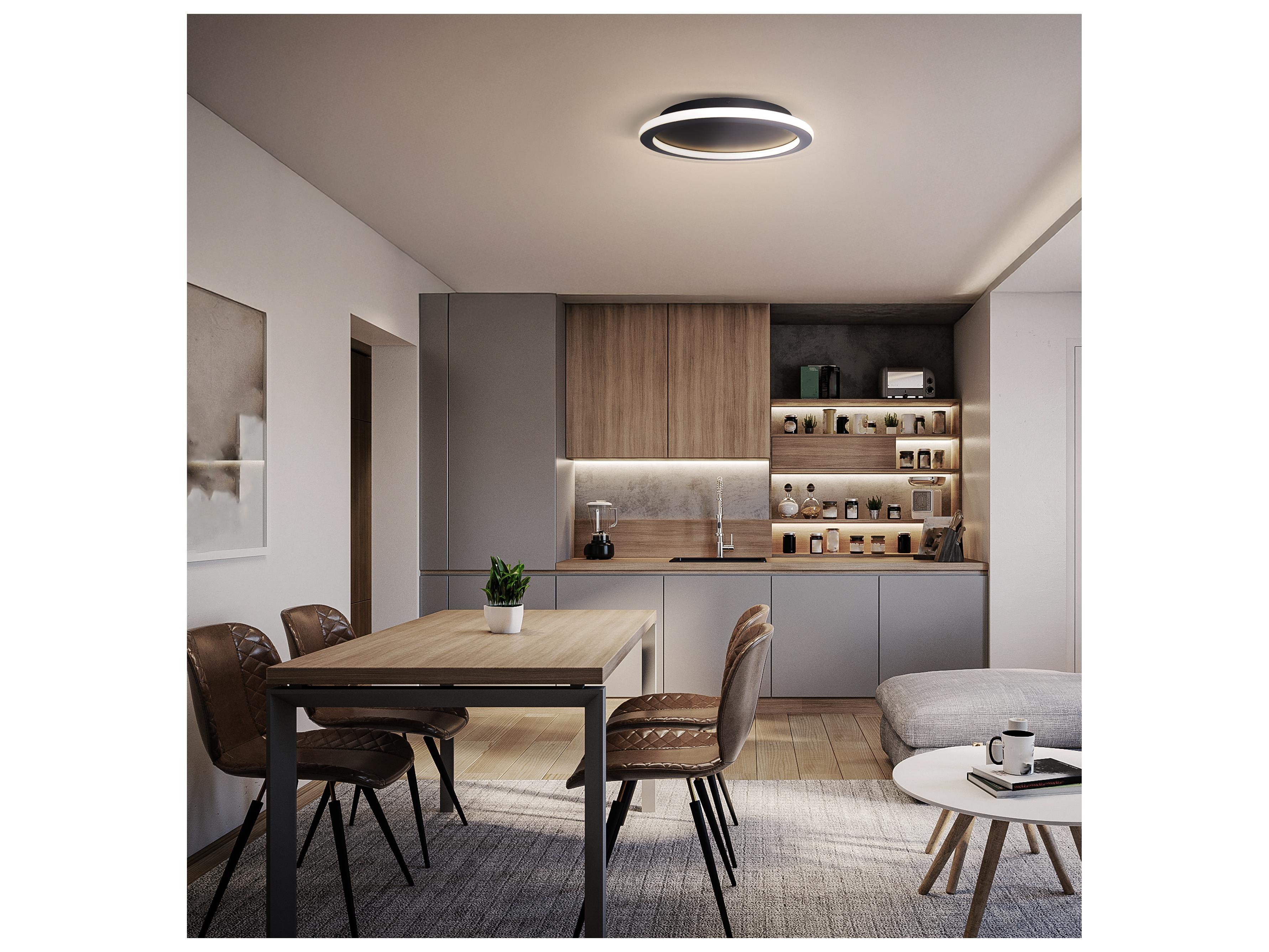 Canarm Gavyn 1 -light Black LED Round Flush Mount