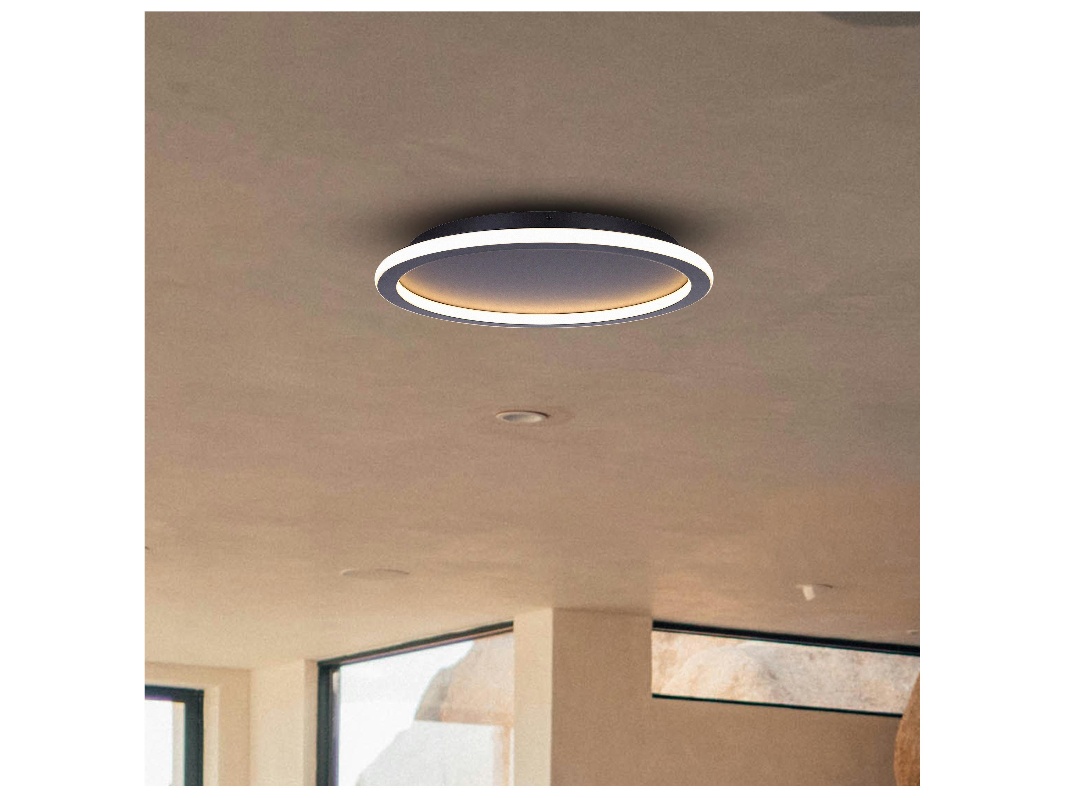 Canarm Gavyn 1 -light Black LED Round Flush Mount