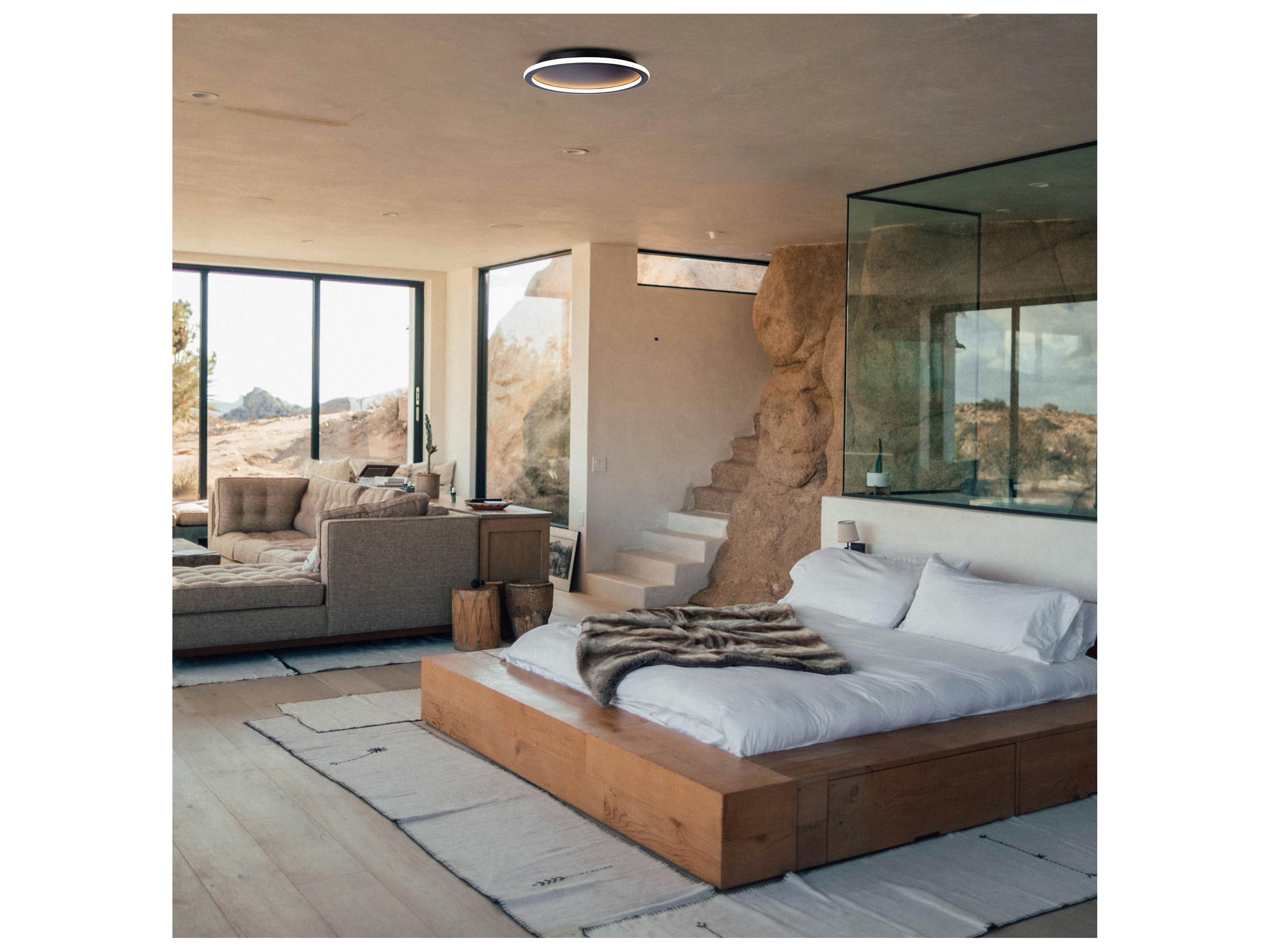 Canarm Gavyn 1 -light Black LED Round Flush Mount