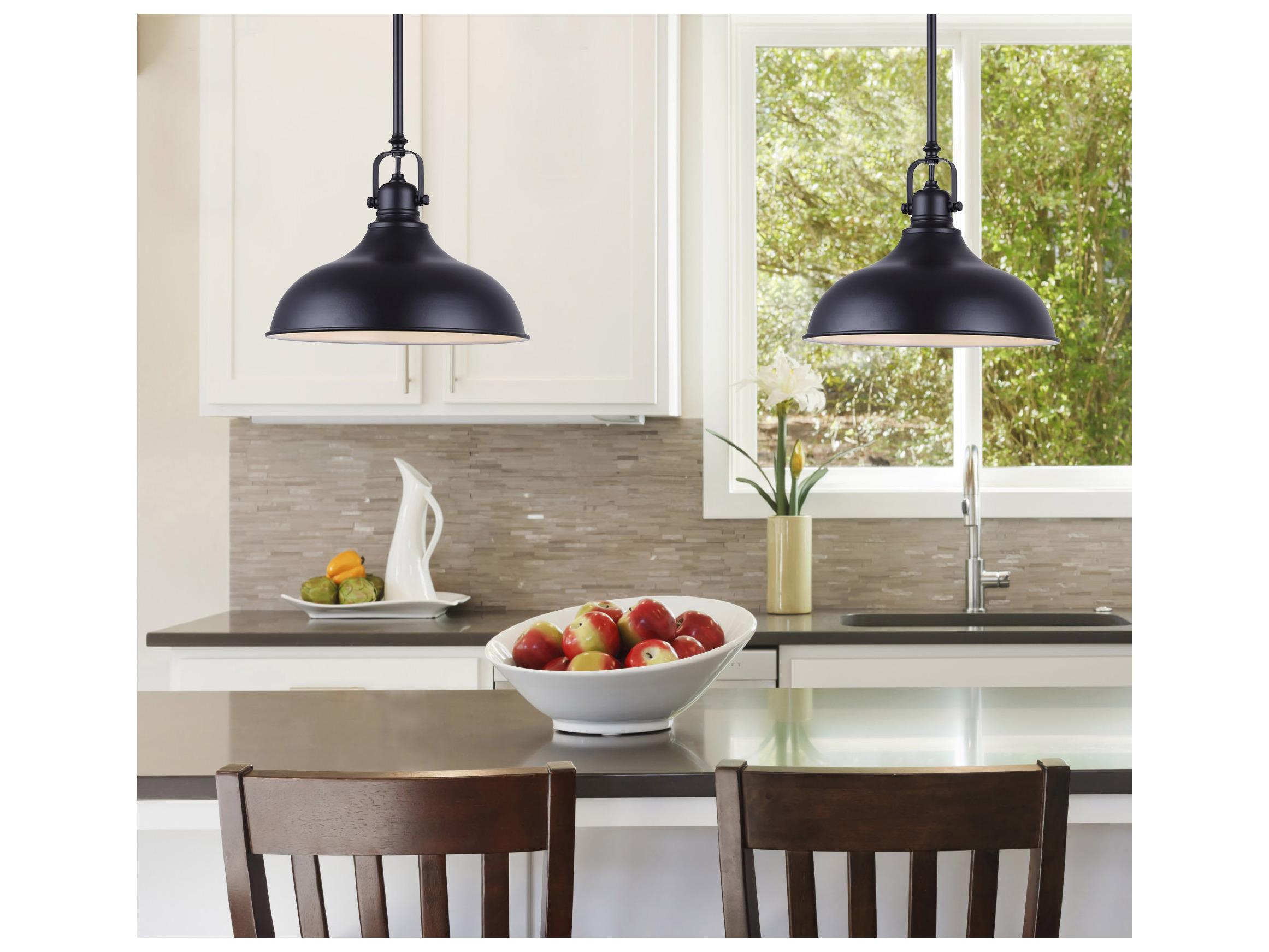 Canarm Sussex 1 -light Black LED Dome Mini Pendant