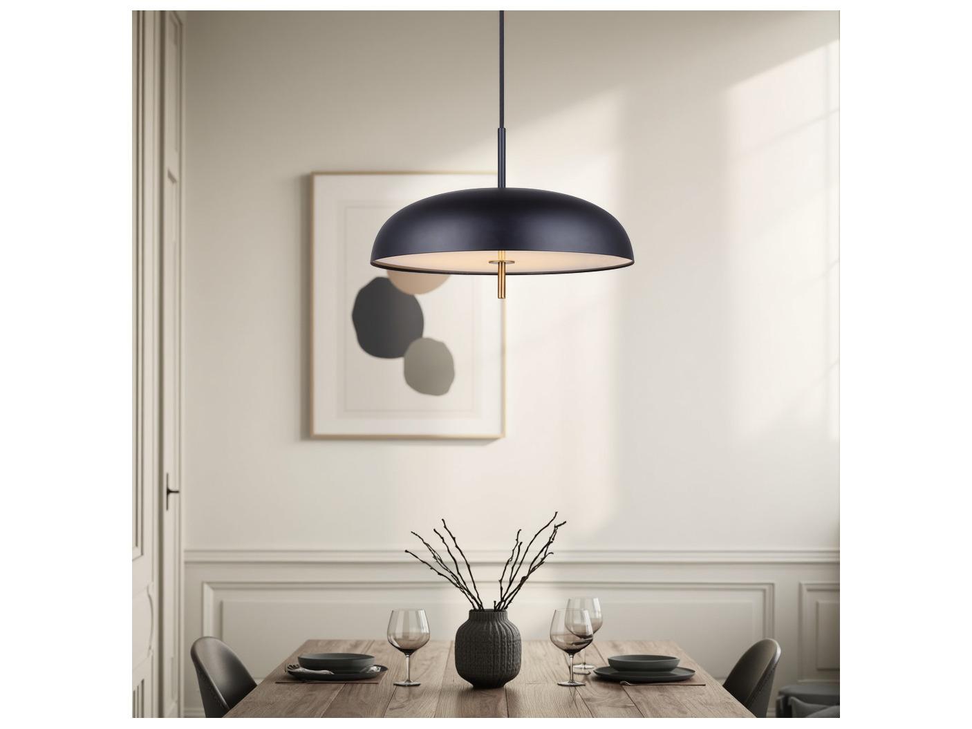 Canarm Kelvin 1 -light Black Dome Pendant