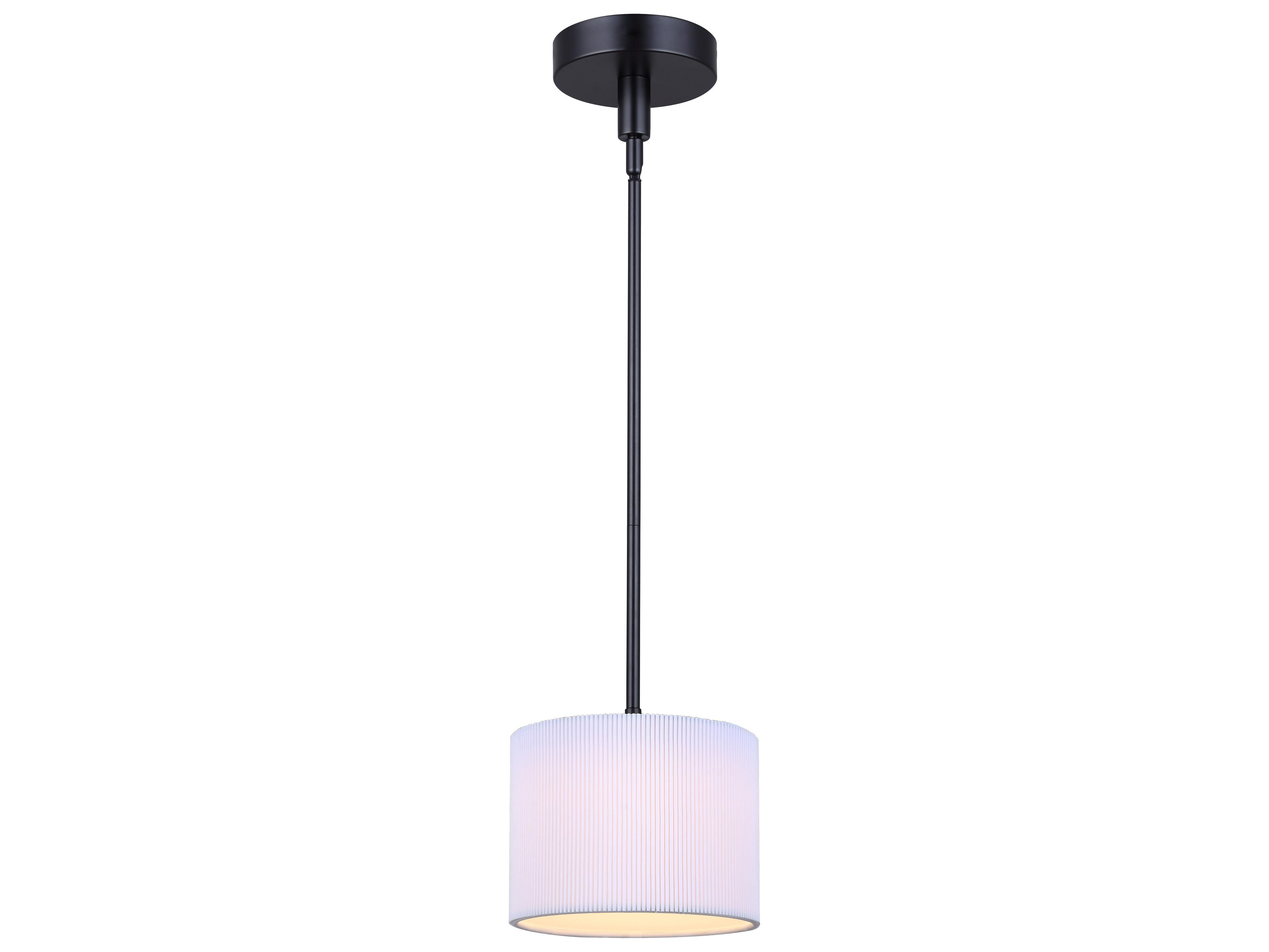 Canarm Carmynn 1 -light Black LED Drum Mini Pendant