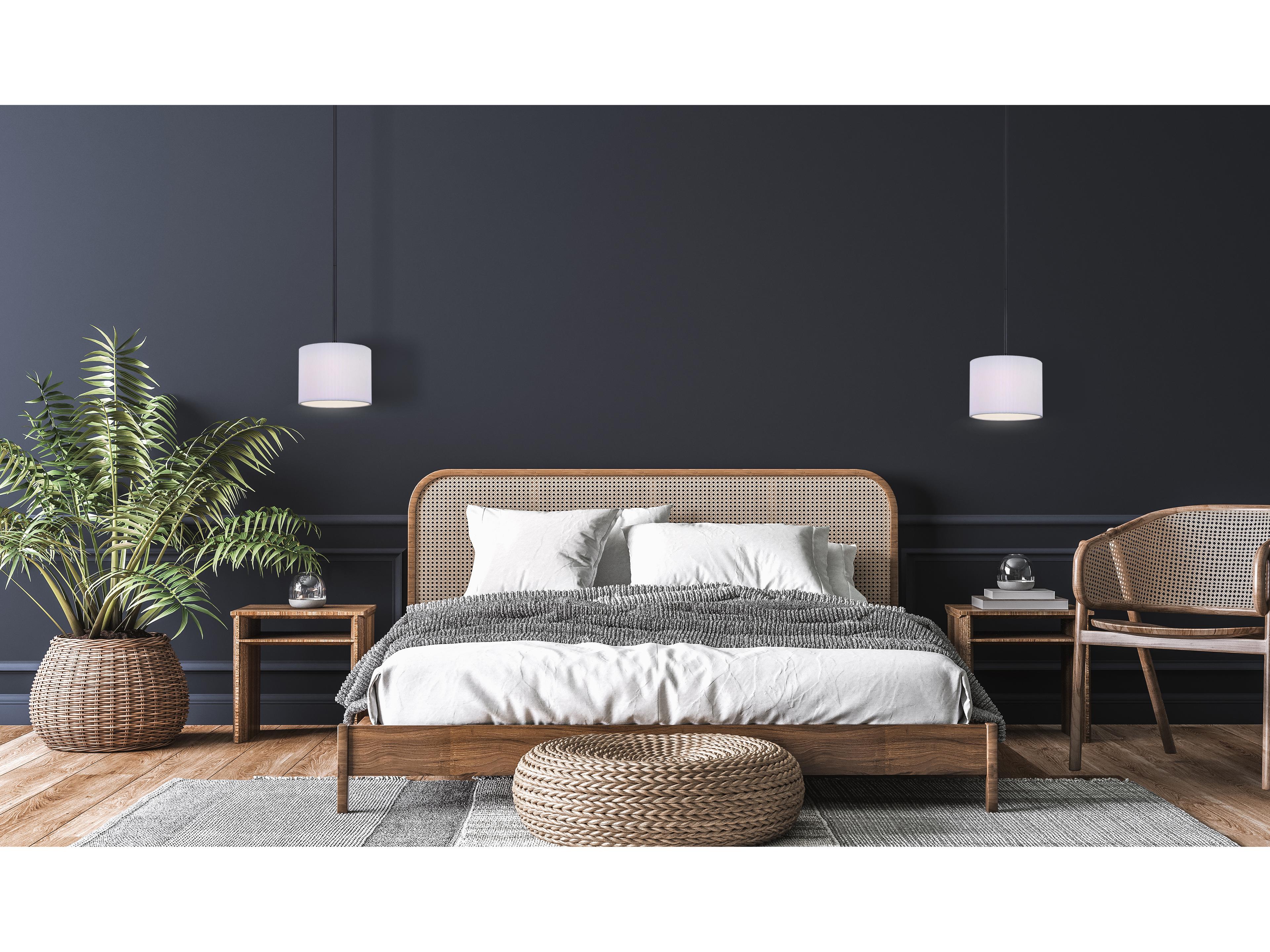 Canarm Carmynn 1 -light Black LED Drum Mini Pendant