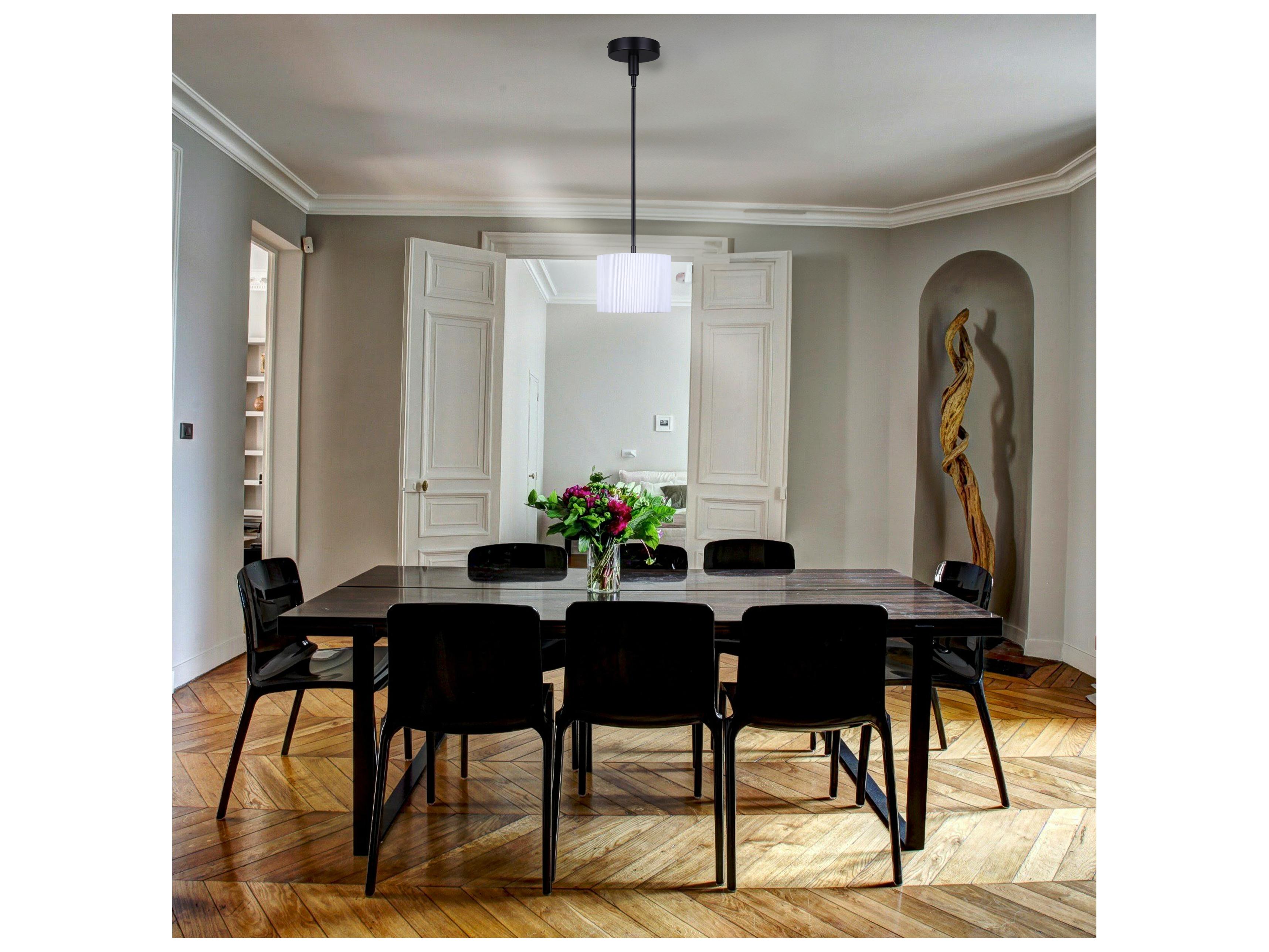 Canarm Carmynn 1 -light Black LED Drum Mini Pendant