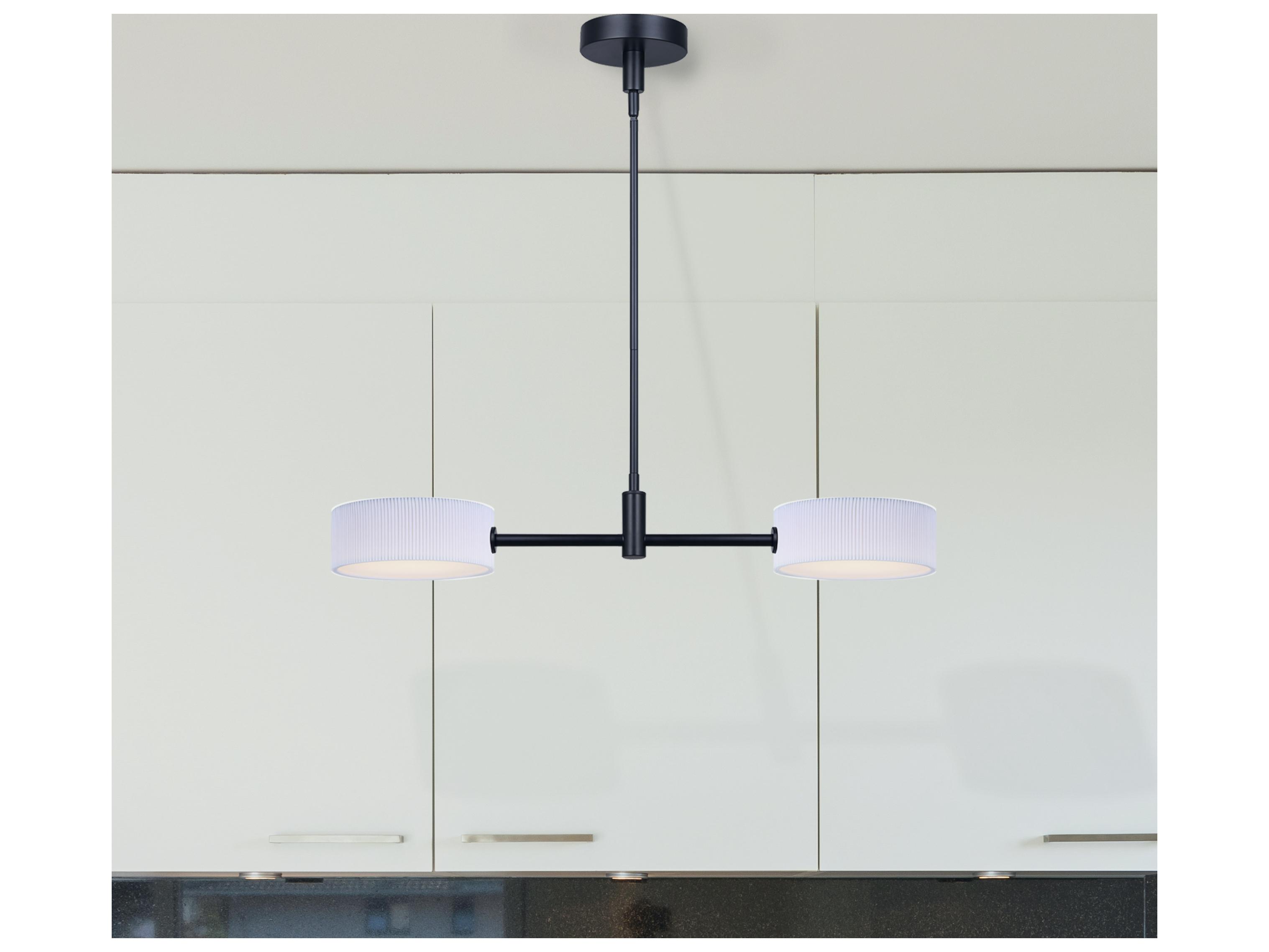 Canarm Carmynn 2 -light Black LED Drum Island Pendant