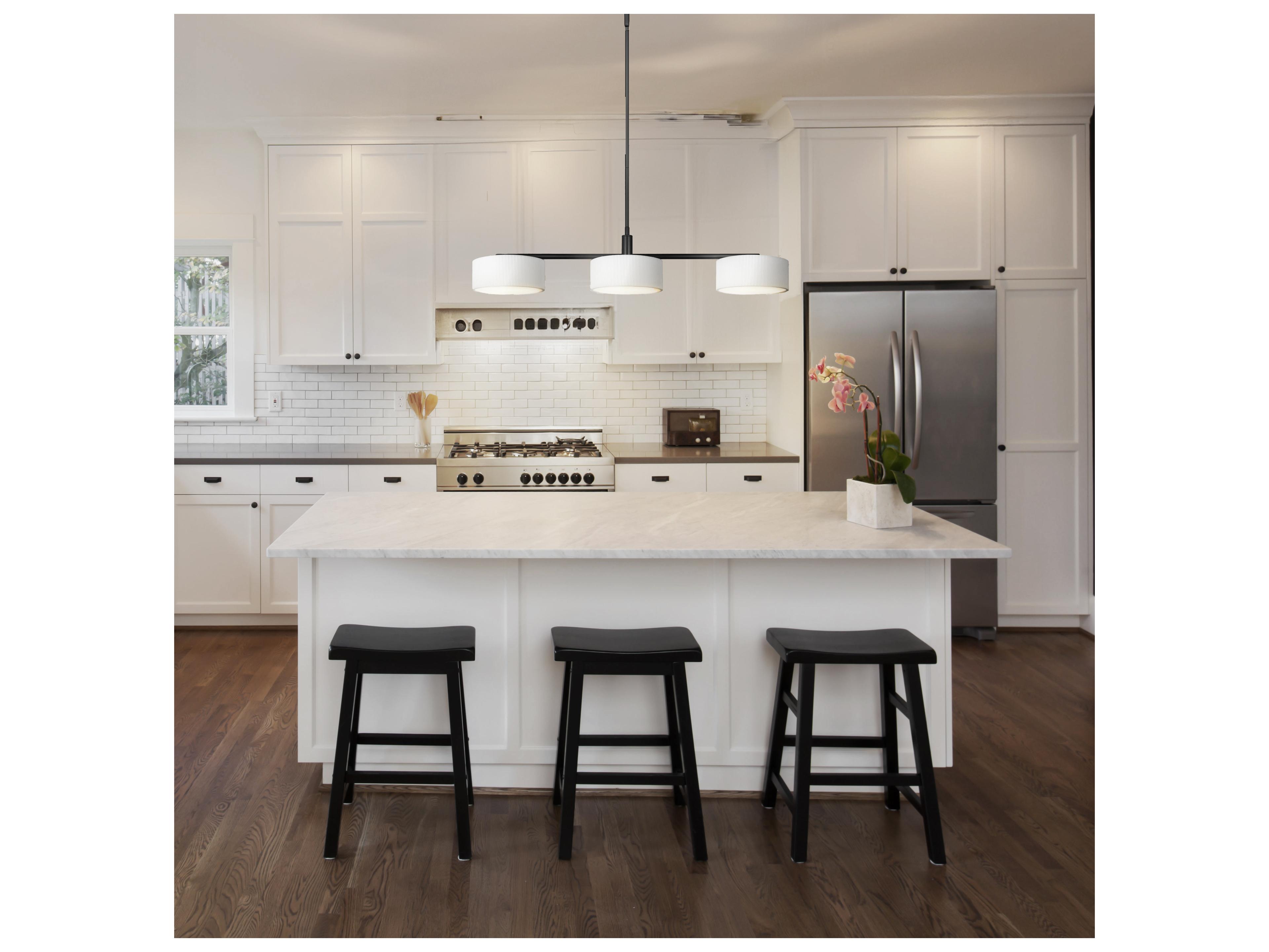 Canarm Carmynn 3 -light Black LED Linear Island Pendant