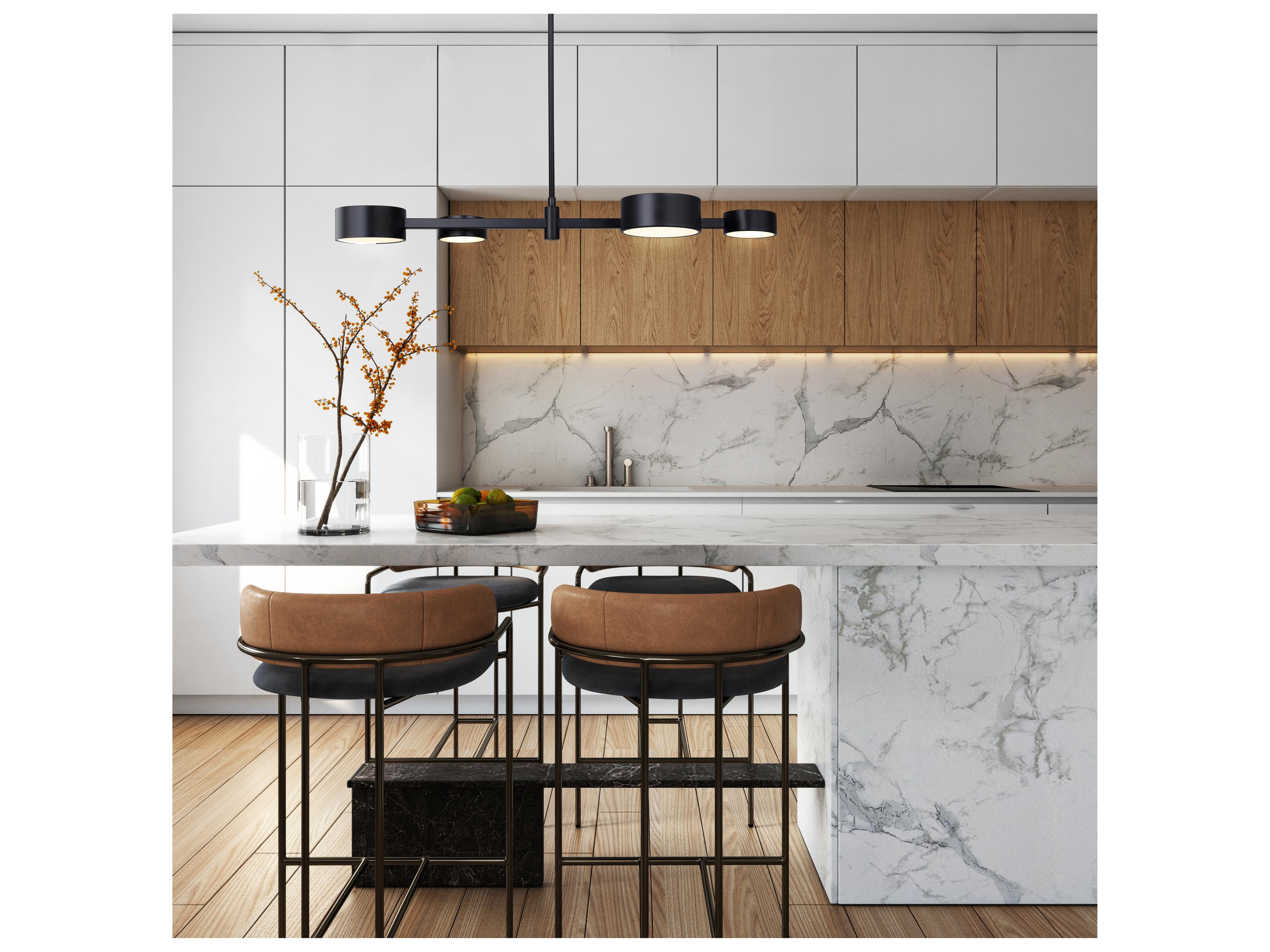 Canarm Montgomery 4 -light Black LED Linear Island Pendant