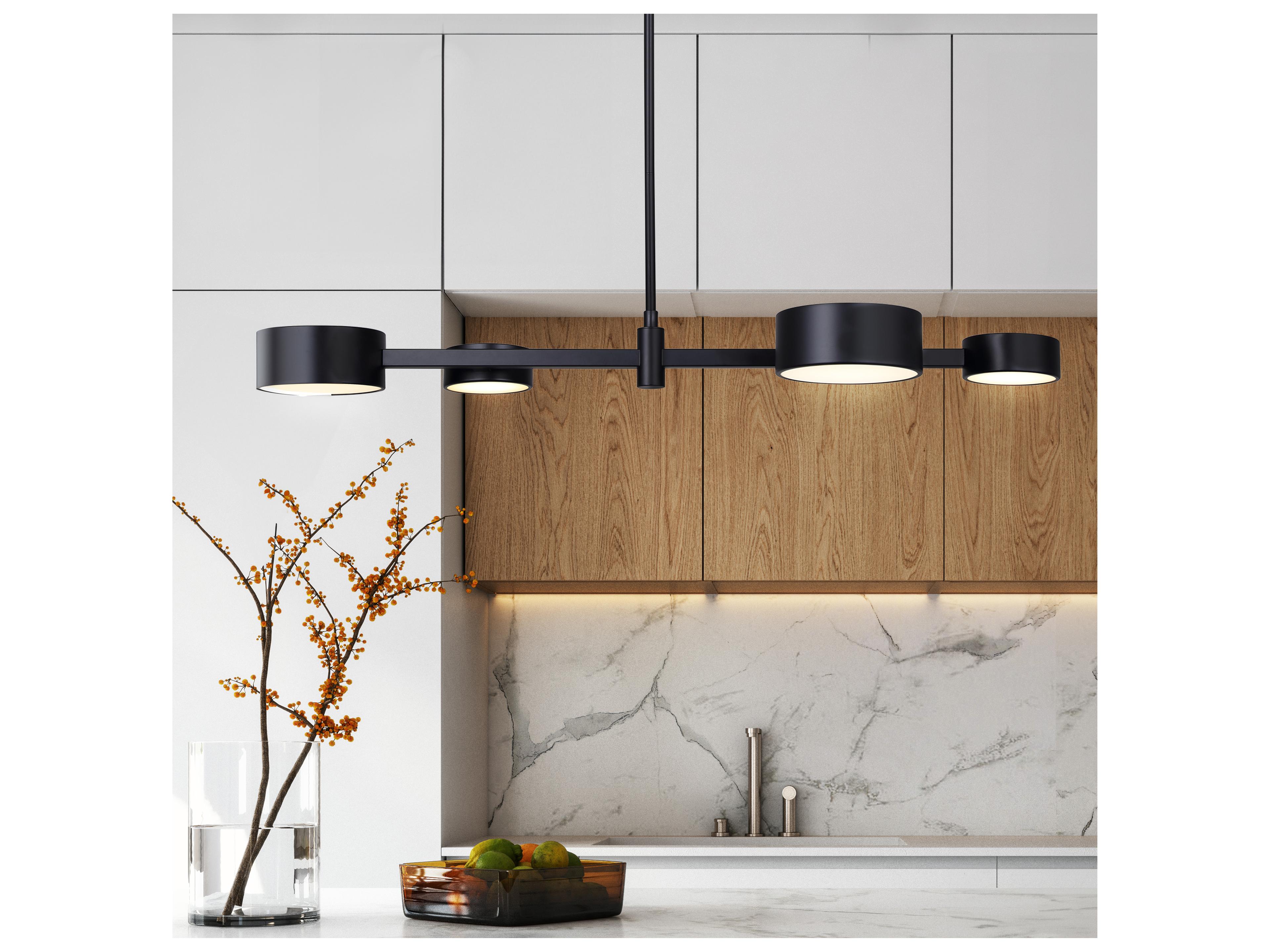 Canarm Montgomery 4 -light Black LED Linear Island Pendant