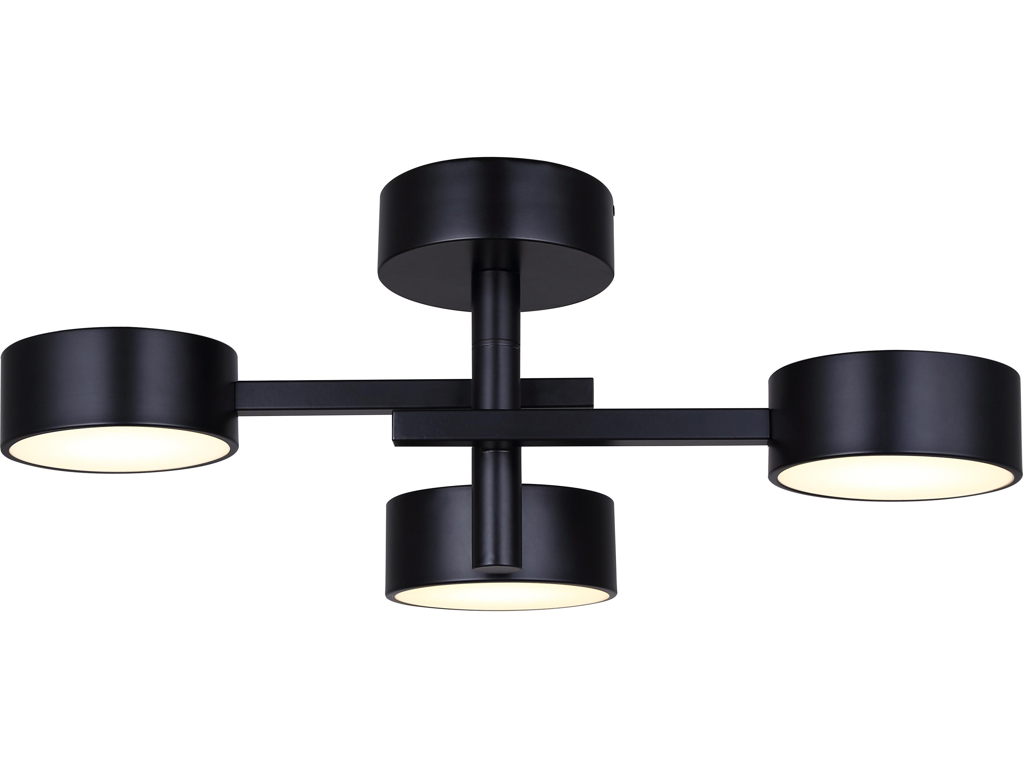 Canarm Montgomery Black LED Cylinder Round Semi Flush Mount