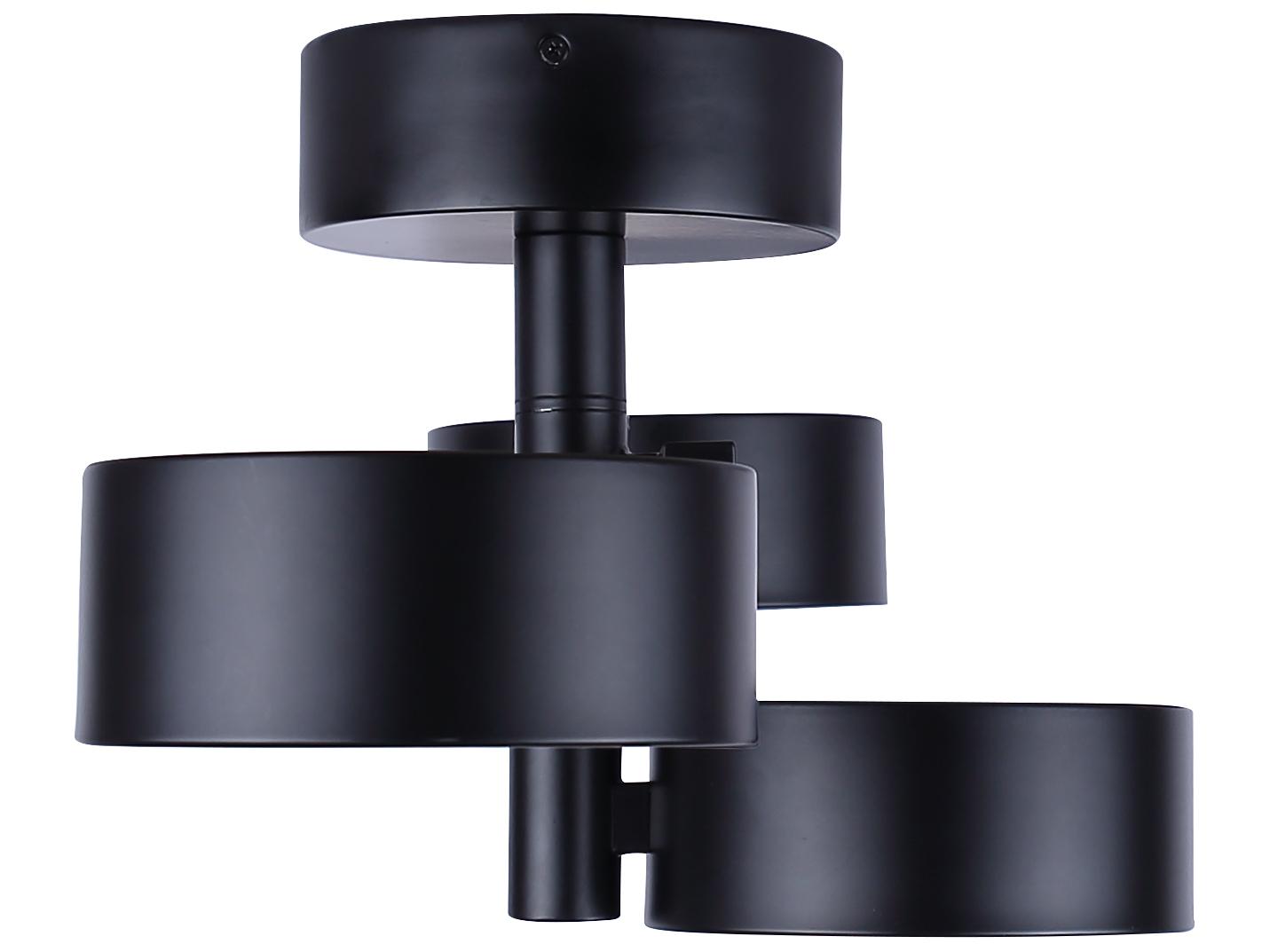 Canarm Montgomery Black LED Cylinder Round Semi Flush Mount