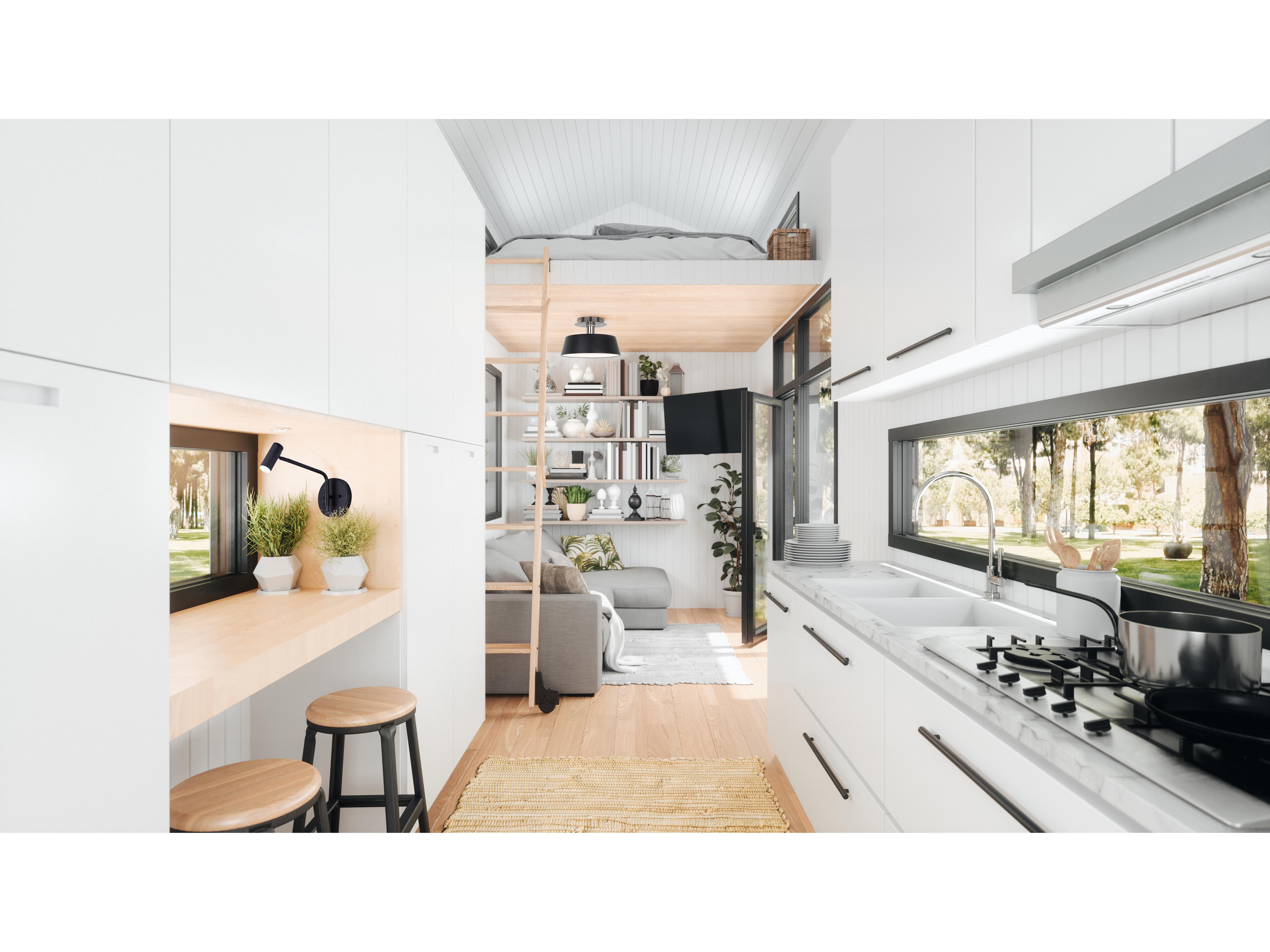 Canarm Teo 1 -light Black LED Swing Wall Sconce