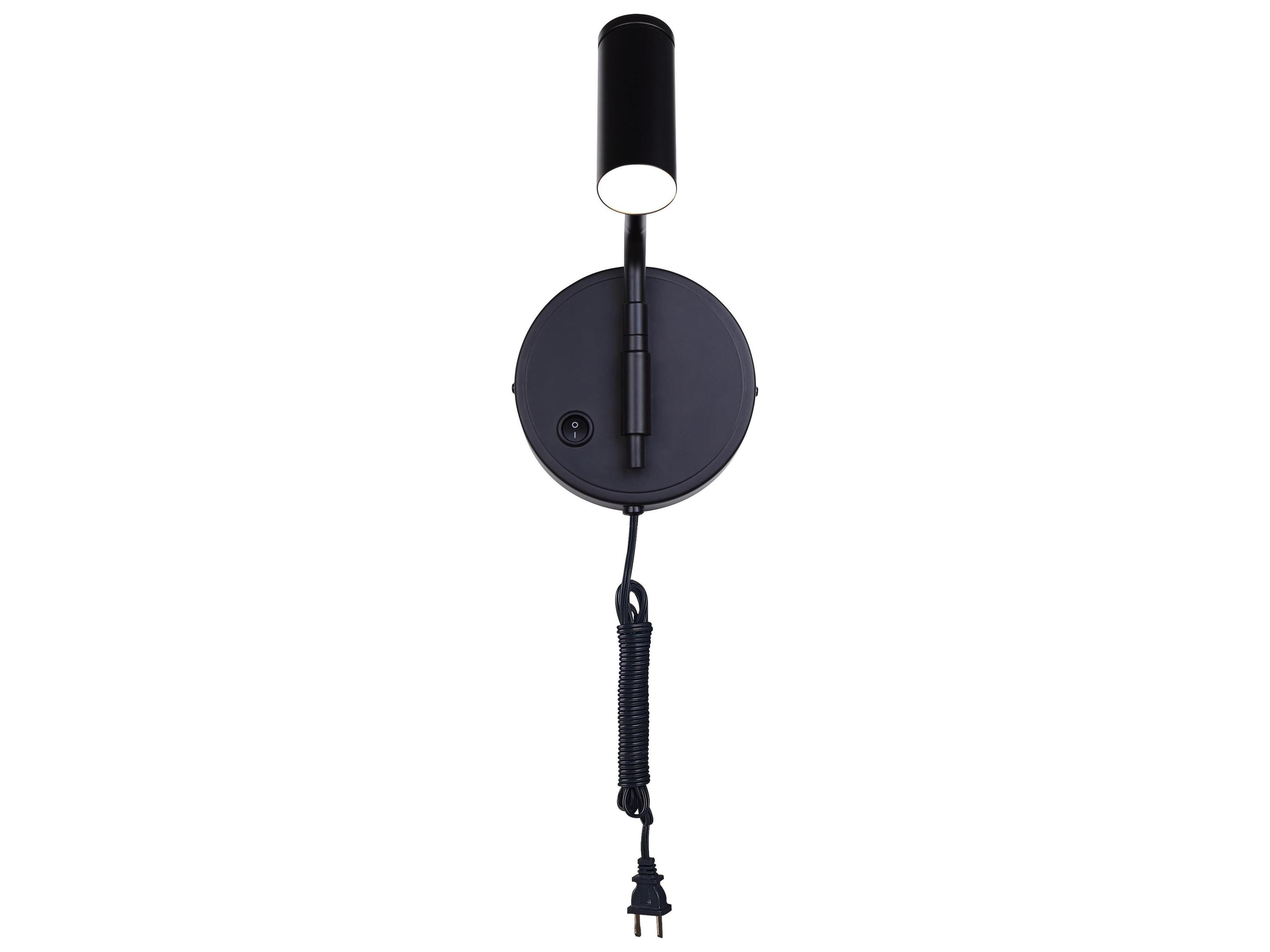Canarm Teo 1 -light Black LED Swing Wall Sconce