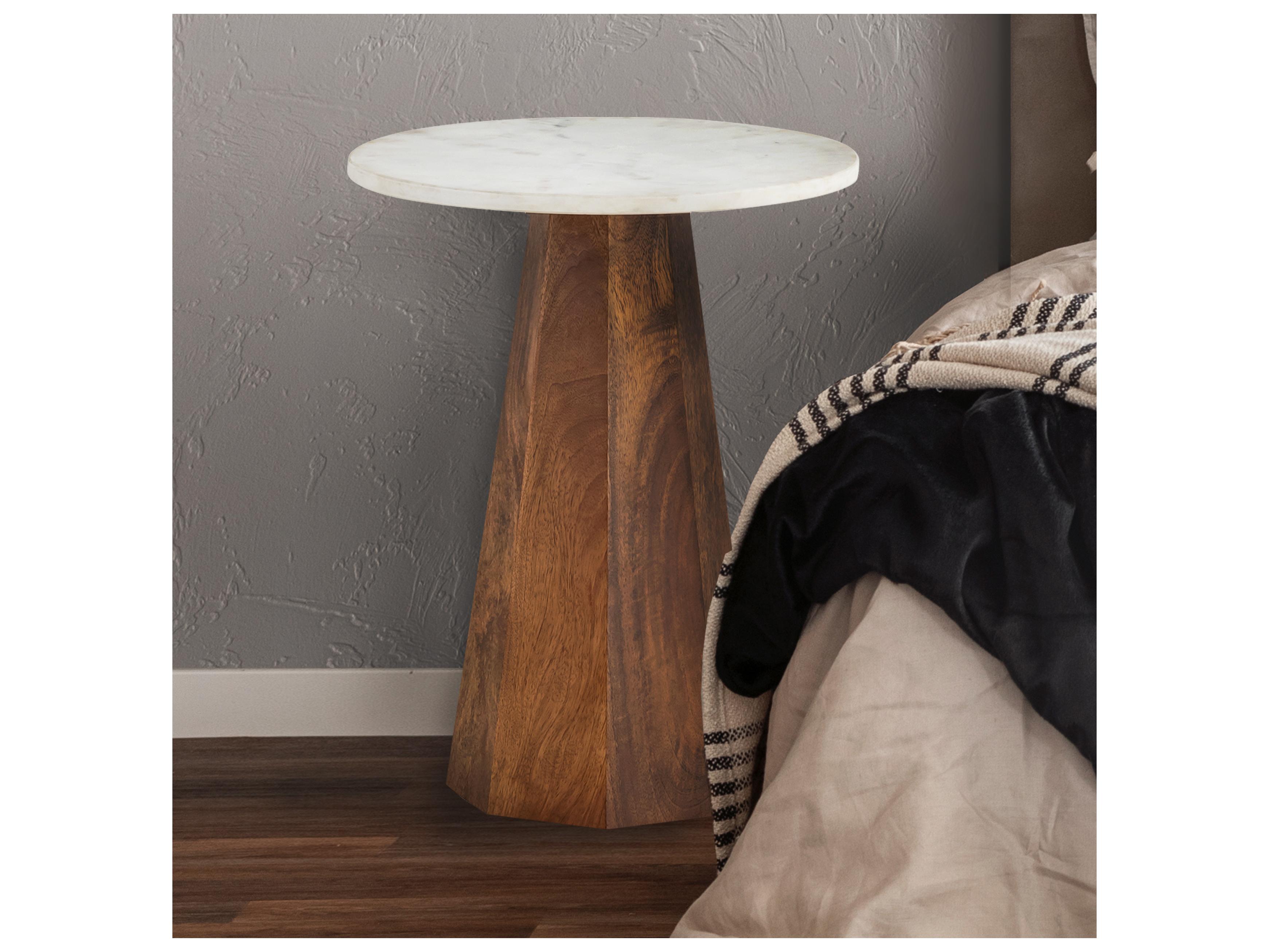 Canarm Naya Round Marble End Table