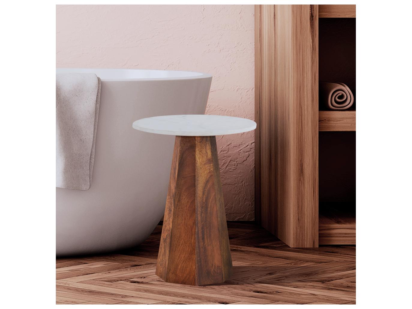Canarm Naya Round Marble End Table