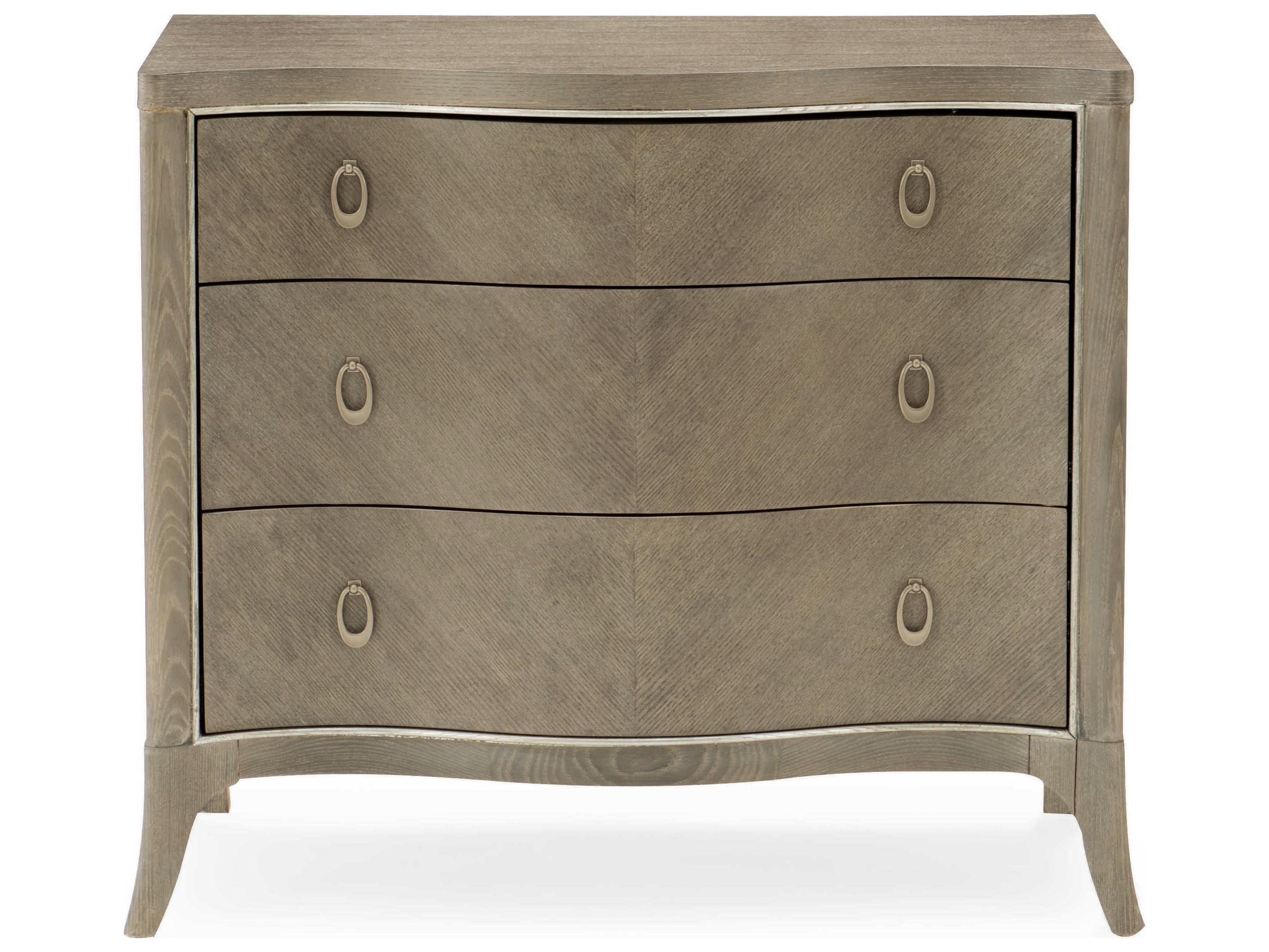 Caracole Avondale 3-Drawers Brown Ash Wood Nightstand