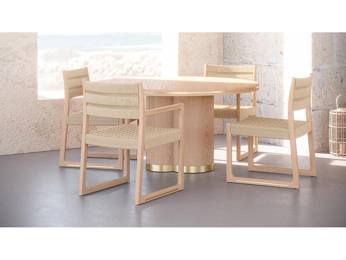 Case & Canvas Angelo Oak Wood Arm Dining Chair