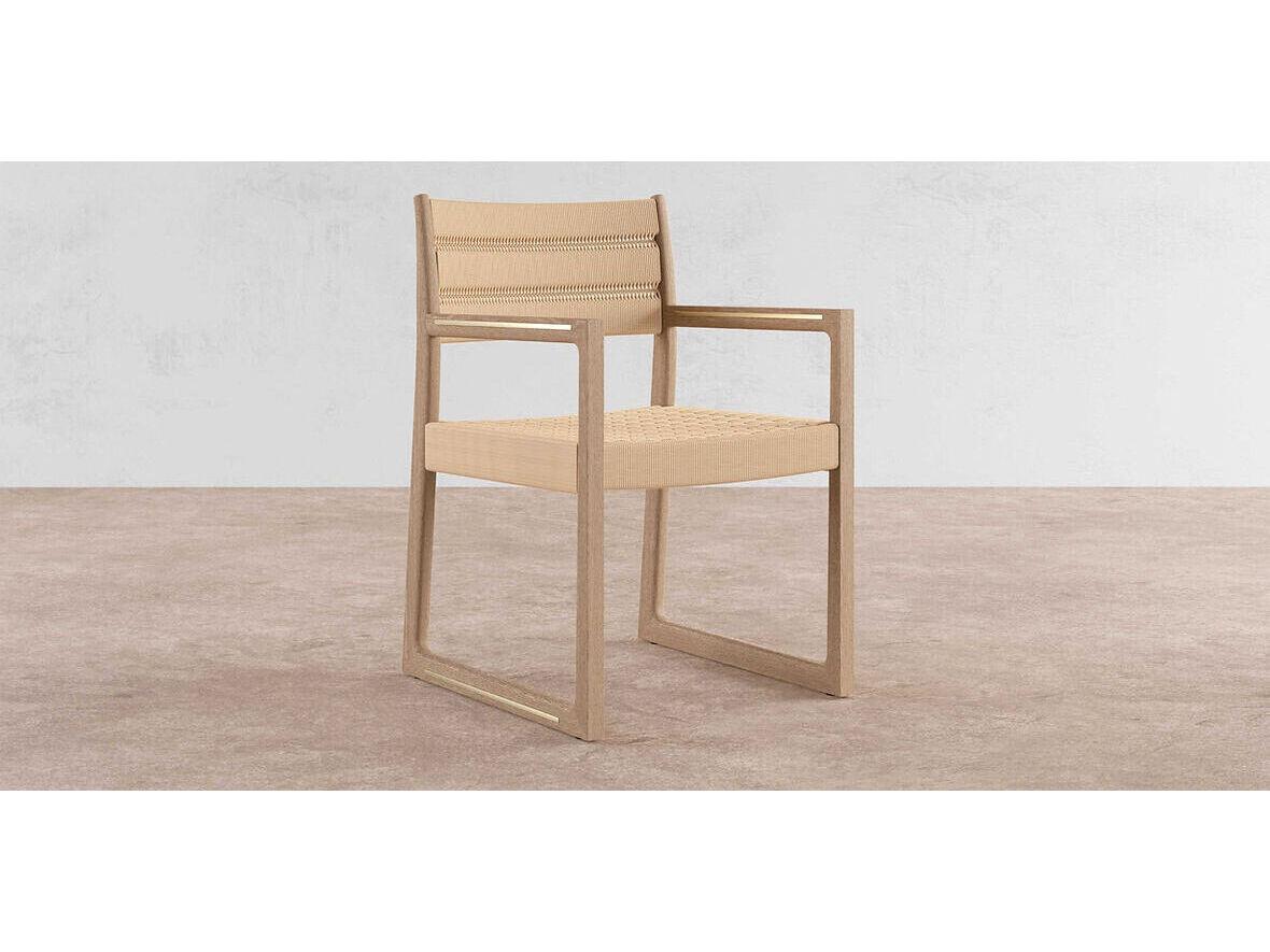 Case & Canvas Angelo Oak Wood Arm Dining Chair
