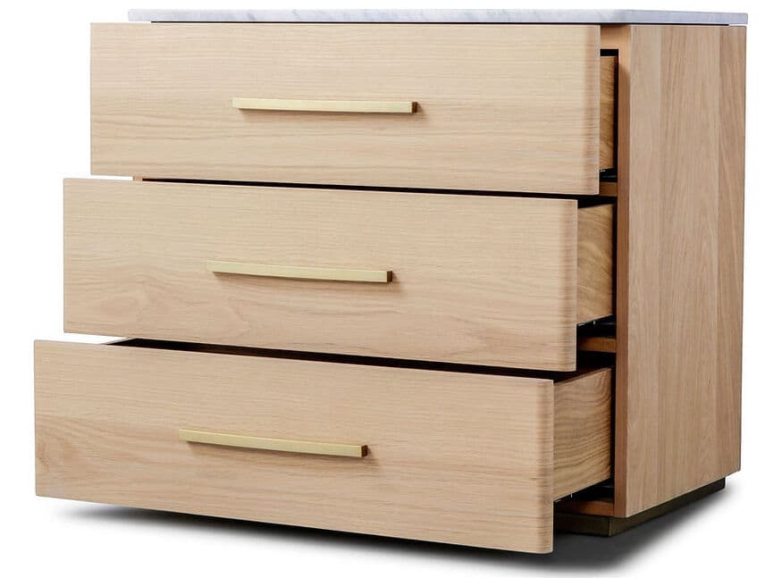 Case & Canvas Angelo 3-Drawers Oak Wood Nightstand