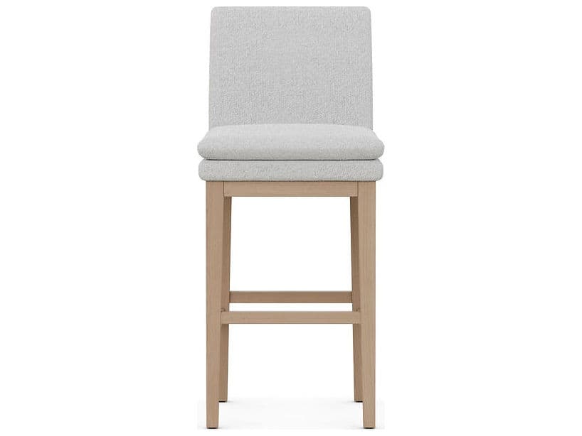Case & Canvas Chandler Upholstered Oak Wood Bar Stool