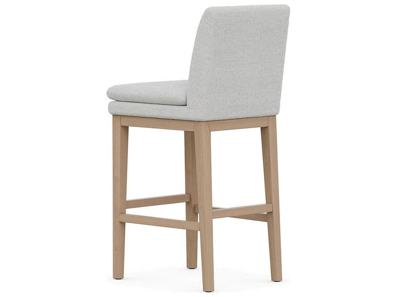 Case & Canvas Chandler Upholstered Oak Wood Bar Stool