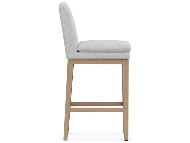 Case & Canvas Chandler Upholstered Oak Wood Bar Stool