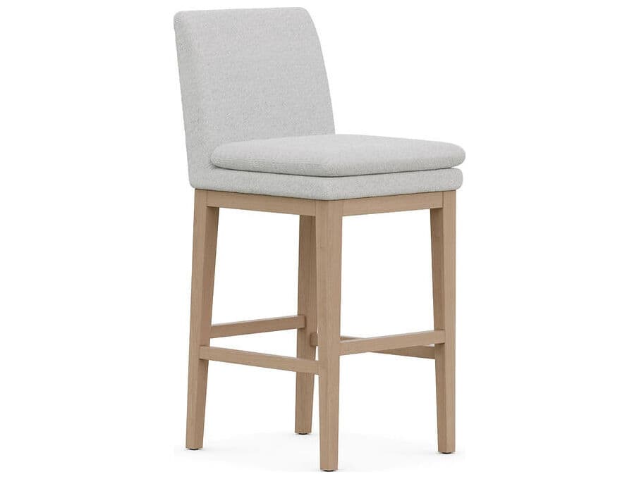 Case & Canvas Chandler Upholstered Oak Wood Bar Stool